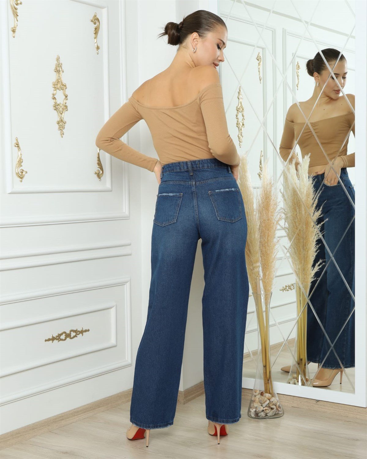 Kadın Bol Paça Kot pantolon 9333254