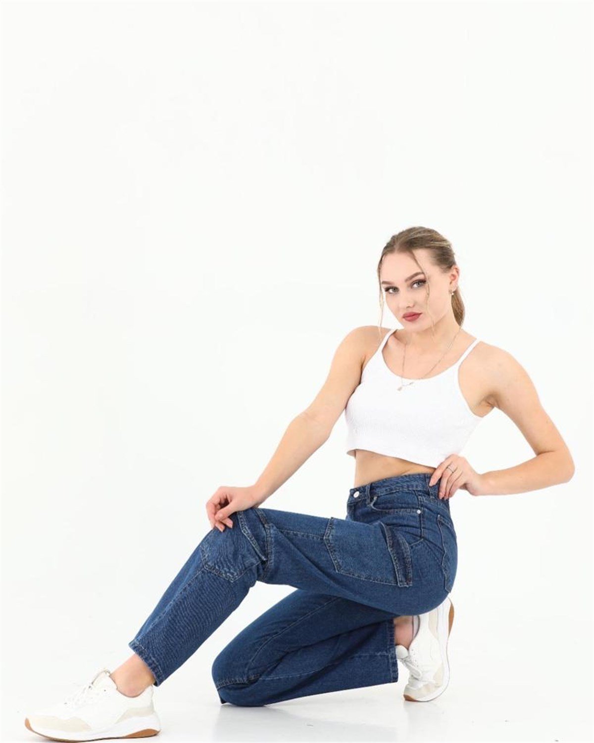 Kargo Cepli Bol Paça Kot pantolon 26694