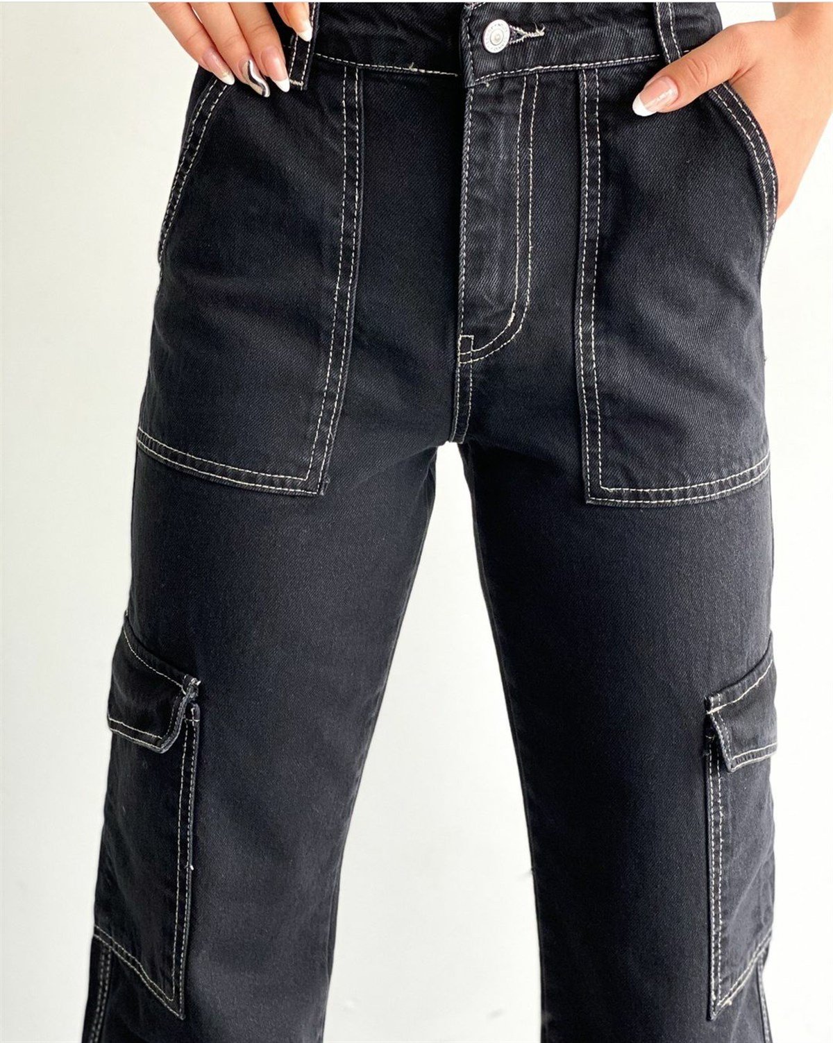 Kargo Cepli Bol Paça Kot pantolon 41194
