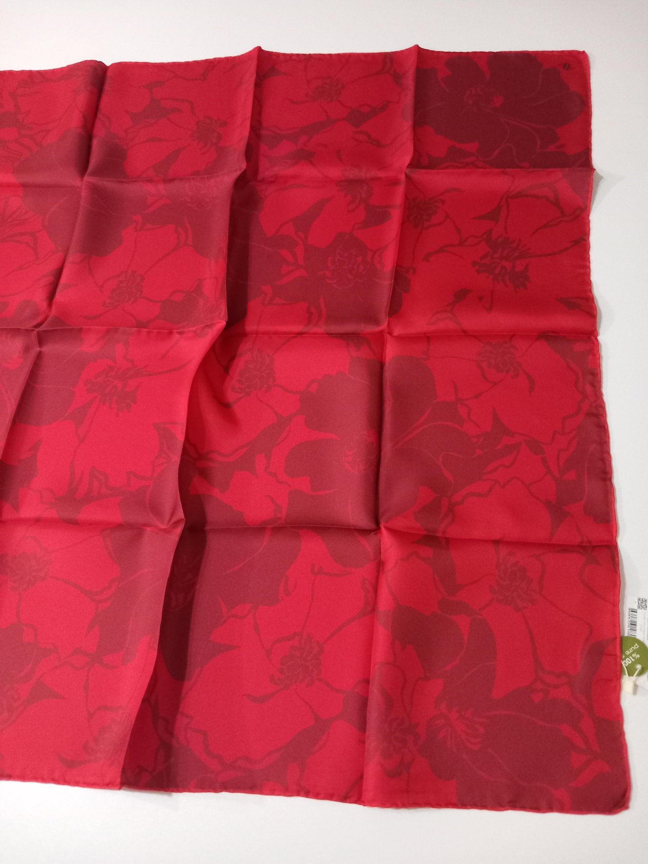 Armine Kırmızı Çiçek Desen Saf İpek Tivil Dokuma Eşarp-E25YA9344D02-38-KVS0653