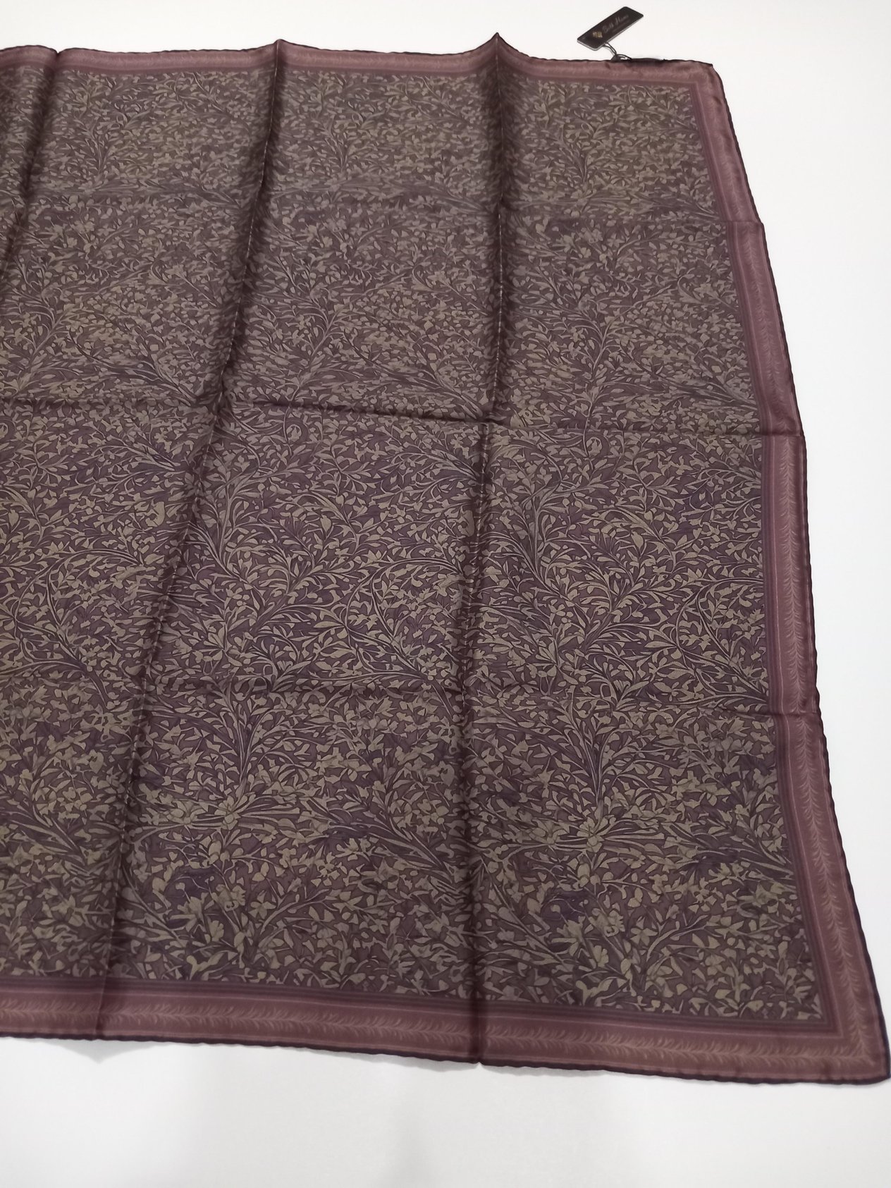 Silk Home Vizon Gül Kurusu Yaprak Desen Saf İpek Tivil Dokuma Eşarp-11459-25-KVS0697