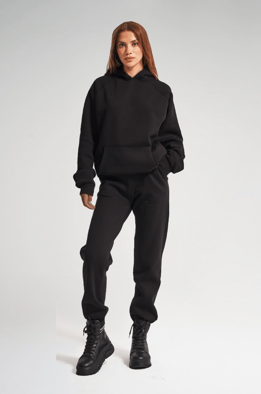 Unisex Siyah Oversize Eşofman Takımı
