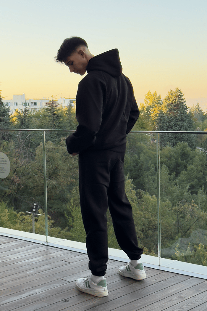 Unisex Siyah Oversize Eşofman Takımı