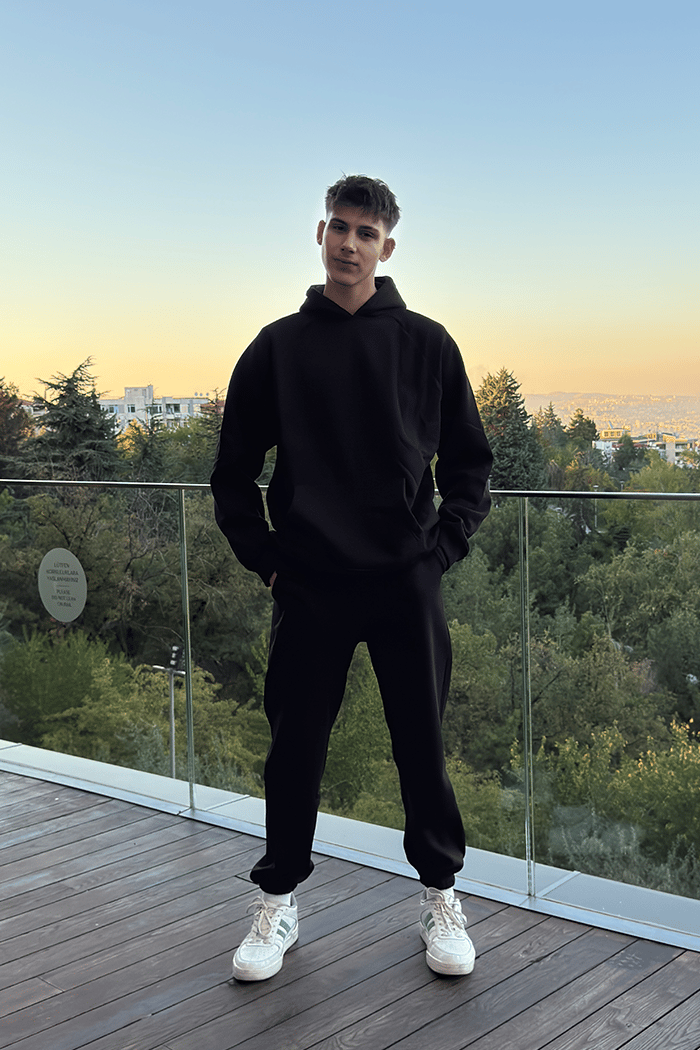 Unisex Siyah Oversize Eşofman Takımı