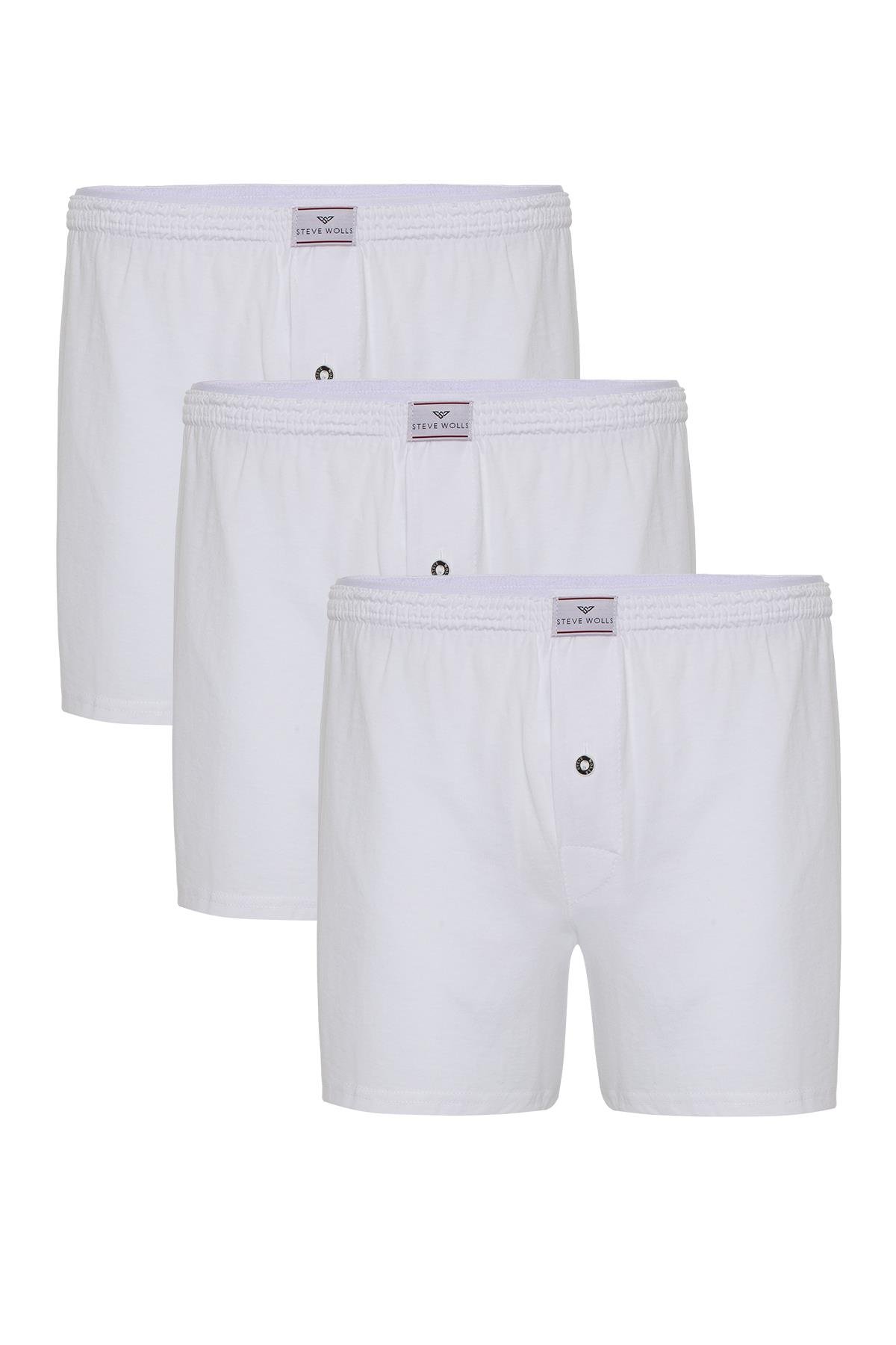 Erkek Beyaz 3’Lü Penye Boxer - 23702