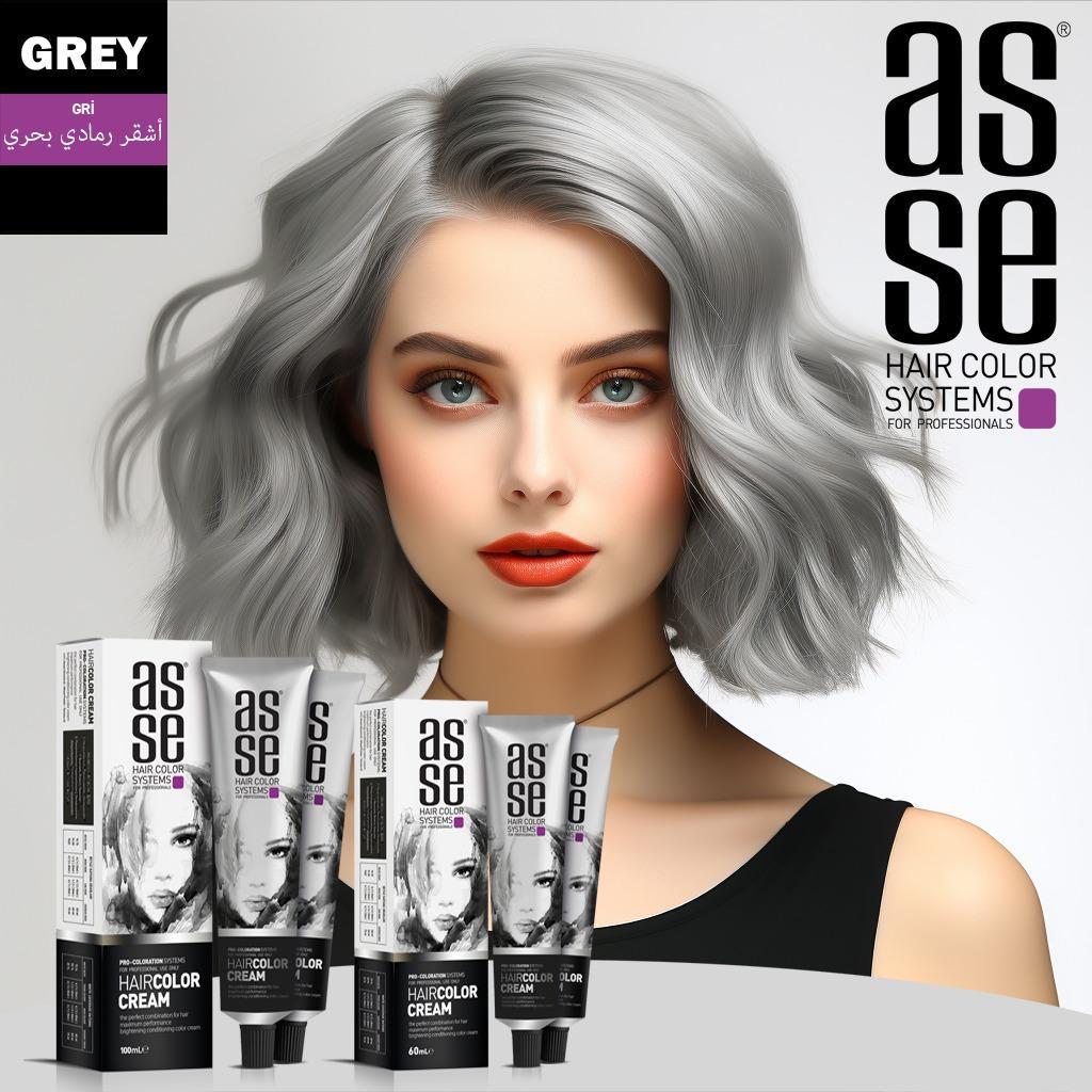 Asse Tüp Saç Boyası 60ml Gri
