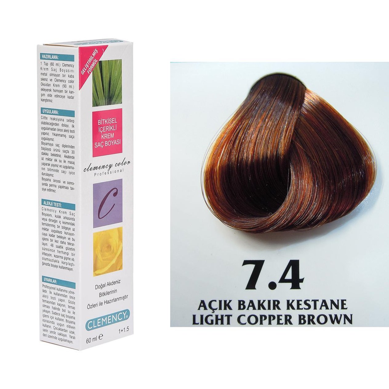 CLEMENCY TÜP BOYA 7-4 AÇIK BAKIR KESTANE 60 ML.