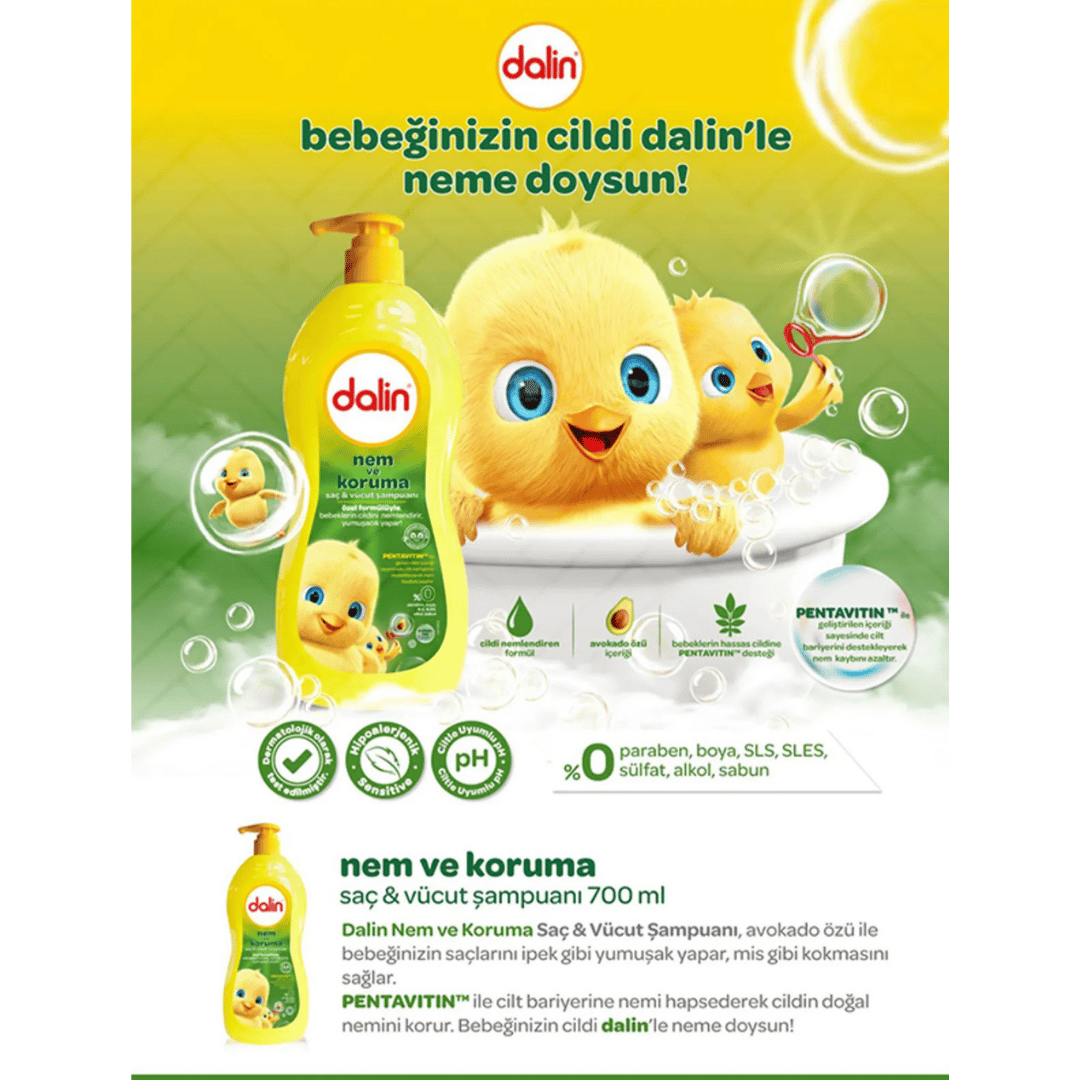 Dalin Saç Ve Vücut Şampuanı 700ml. Nem Koruma