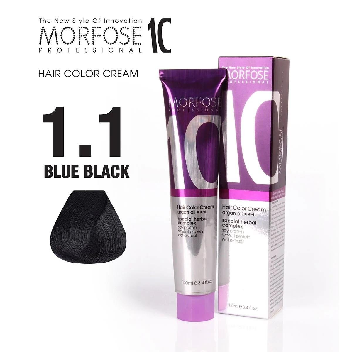 Morfose 10 Saç Boyası 1.1 Mavi Siyah 100ml.