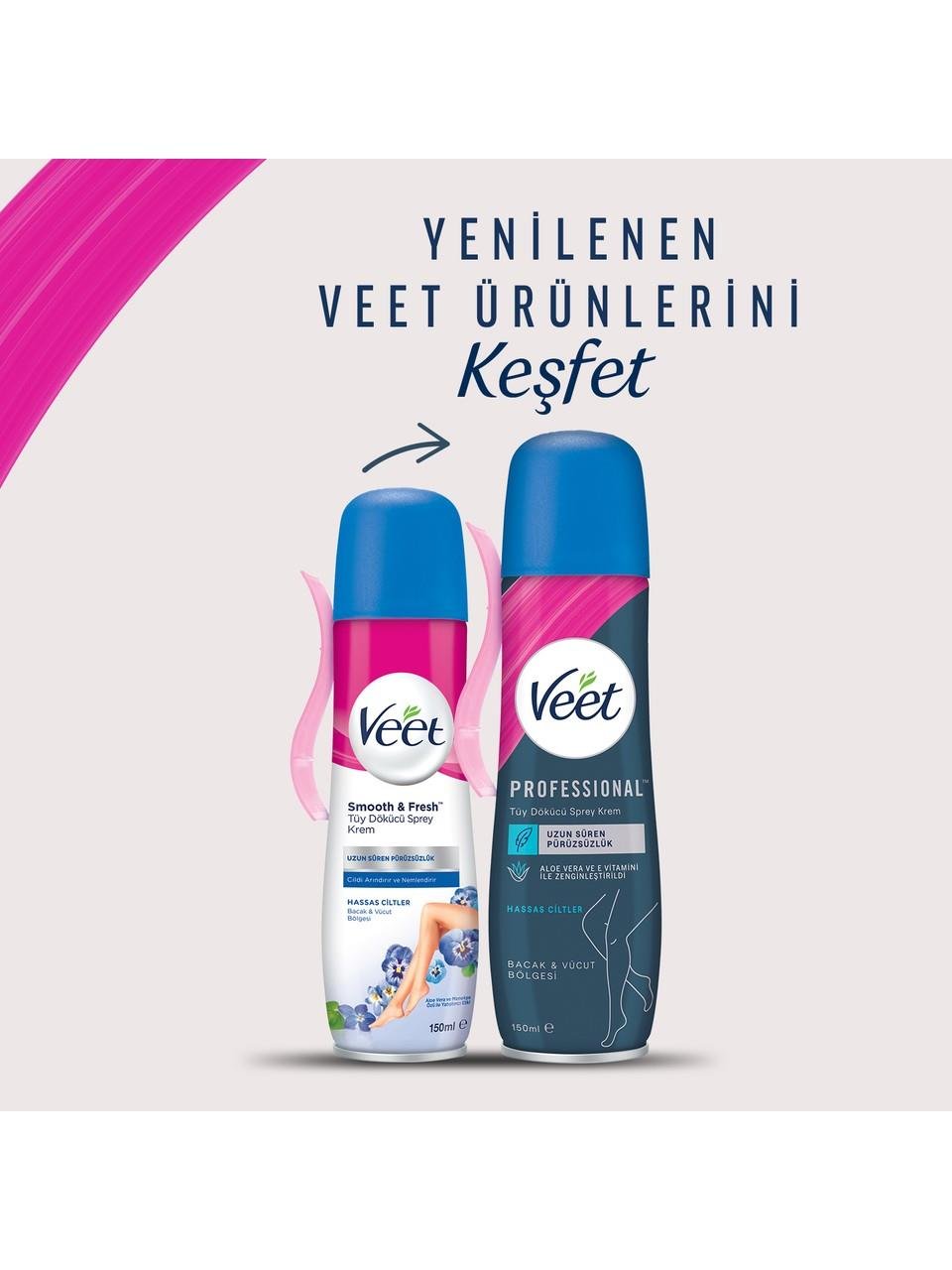Veet Tüy Dökücü Sprey Mavı 150Ml.