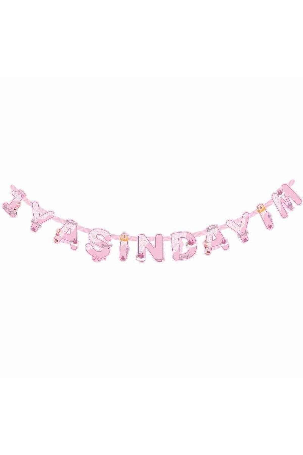 1 Yaşındayım Yazısı Doğum Günü Partisi Süsü Pembe Kız Temalı Konsept Ilk Yaş Karton Yazı Banner