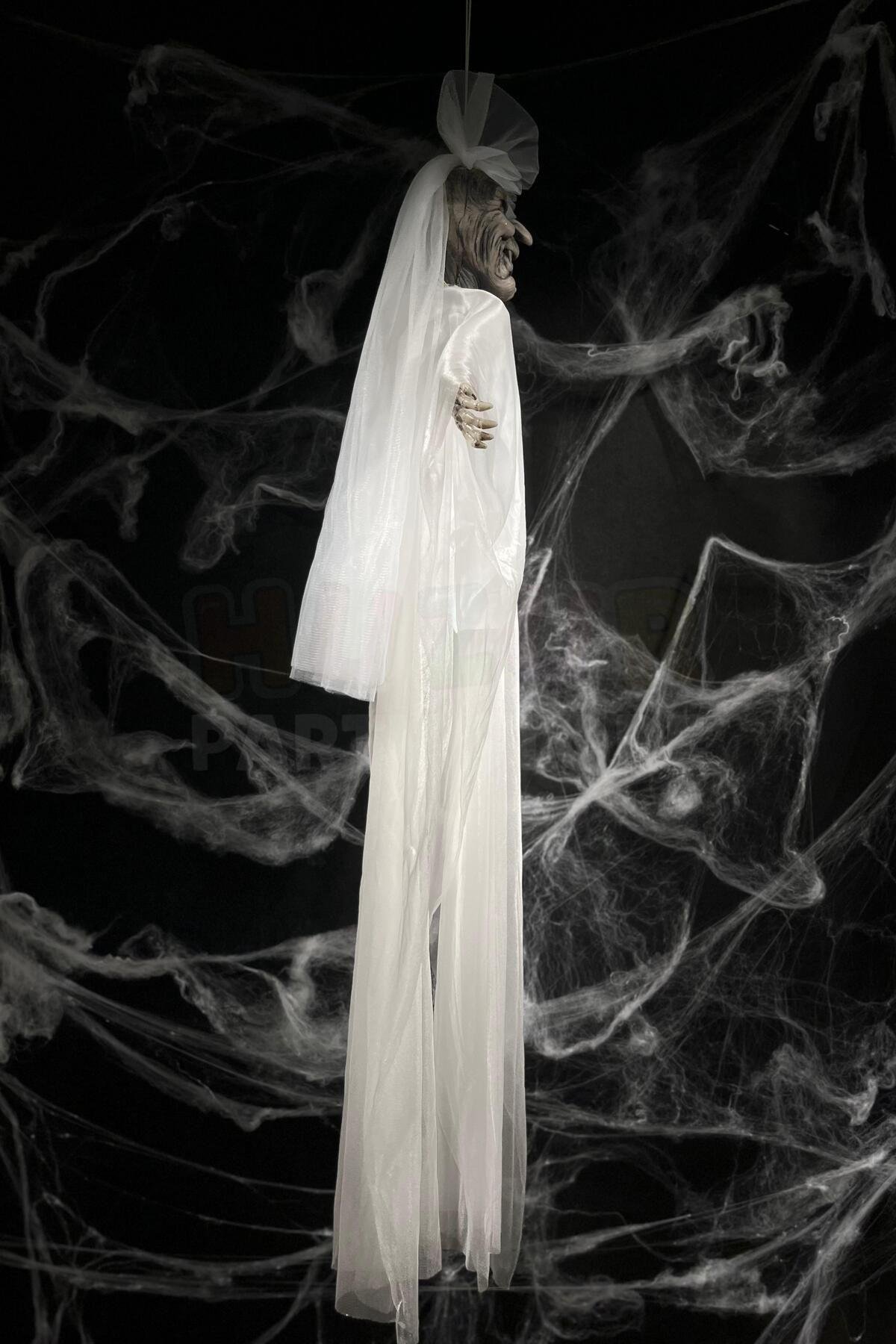 130 Cm Duvaklı Gelin Cadı Kolları Hareketli Sesli Durmadan Çalan Dekor Halloween Cadılar Bayramı