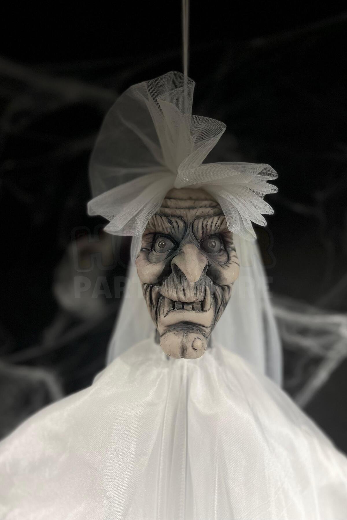 130 Cm Duvaklı Gelin Cadı Kolları Hareketli Sesli Durmadan Çalan Dekor Halloween Cadılar Bayramı