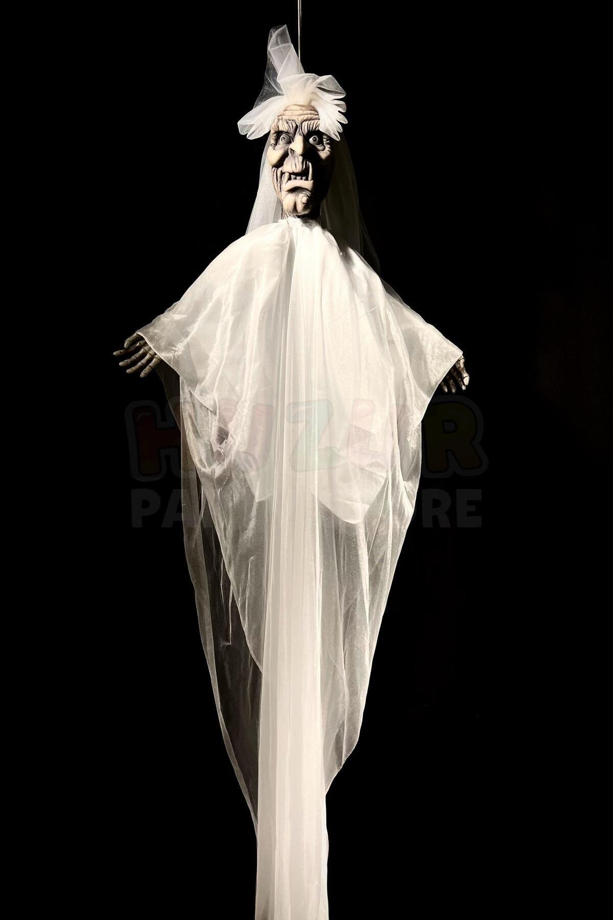 130 Cm Duvaklı Gelin Cadı Kolları Hareketli Sesli Durmadan Çalan Dekor Halloween Cadılar Bayramı
