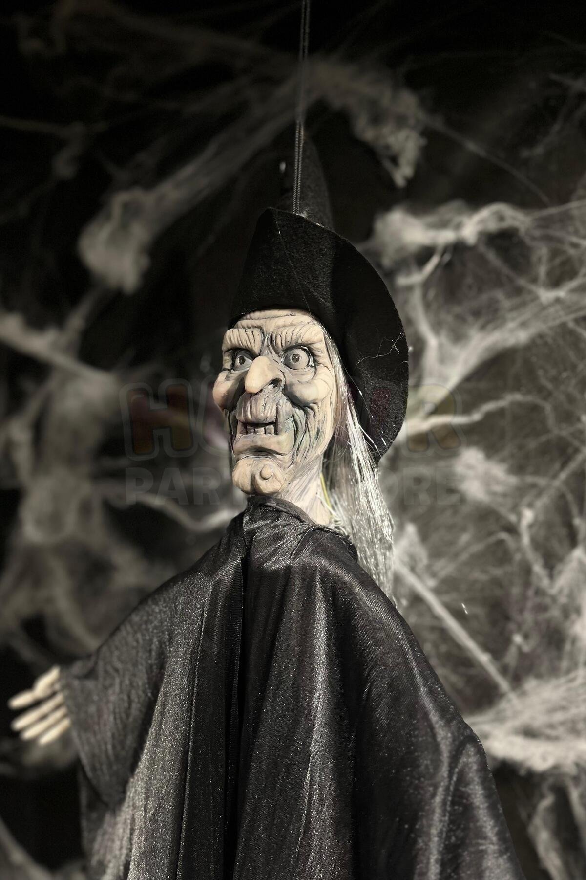 140 Cm Damat Cadı Kolları Hareketli Sesli Durmadan Çalan Dekor Halloween Cadılar Bayramı Partisi