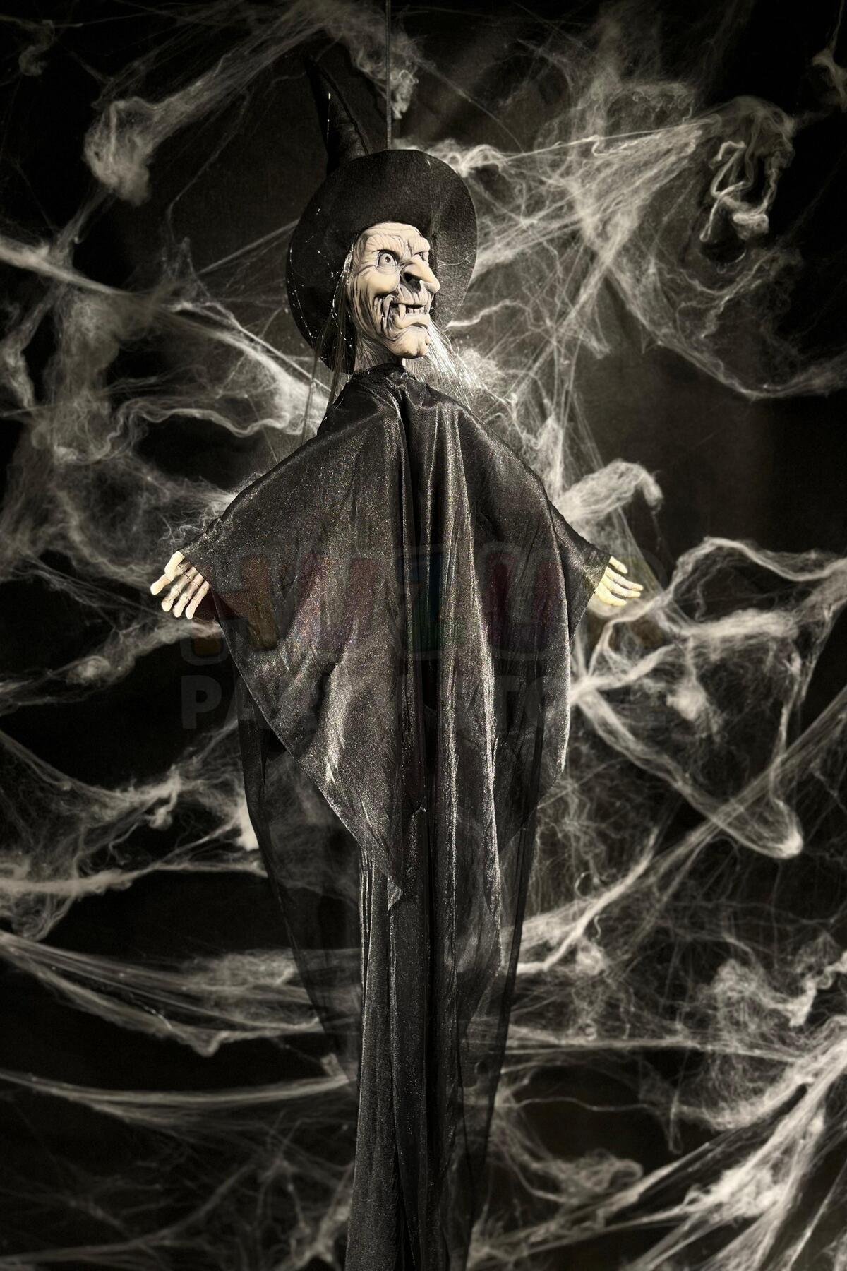 140 Cm Damat Cadı Kolları Hareketli Sesli Durmadan Çalan Dekor Halloween Cadılar Bayramı Partisi