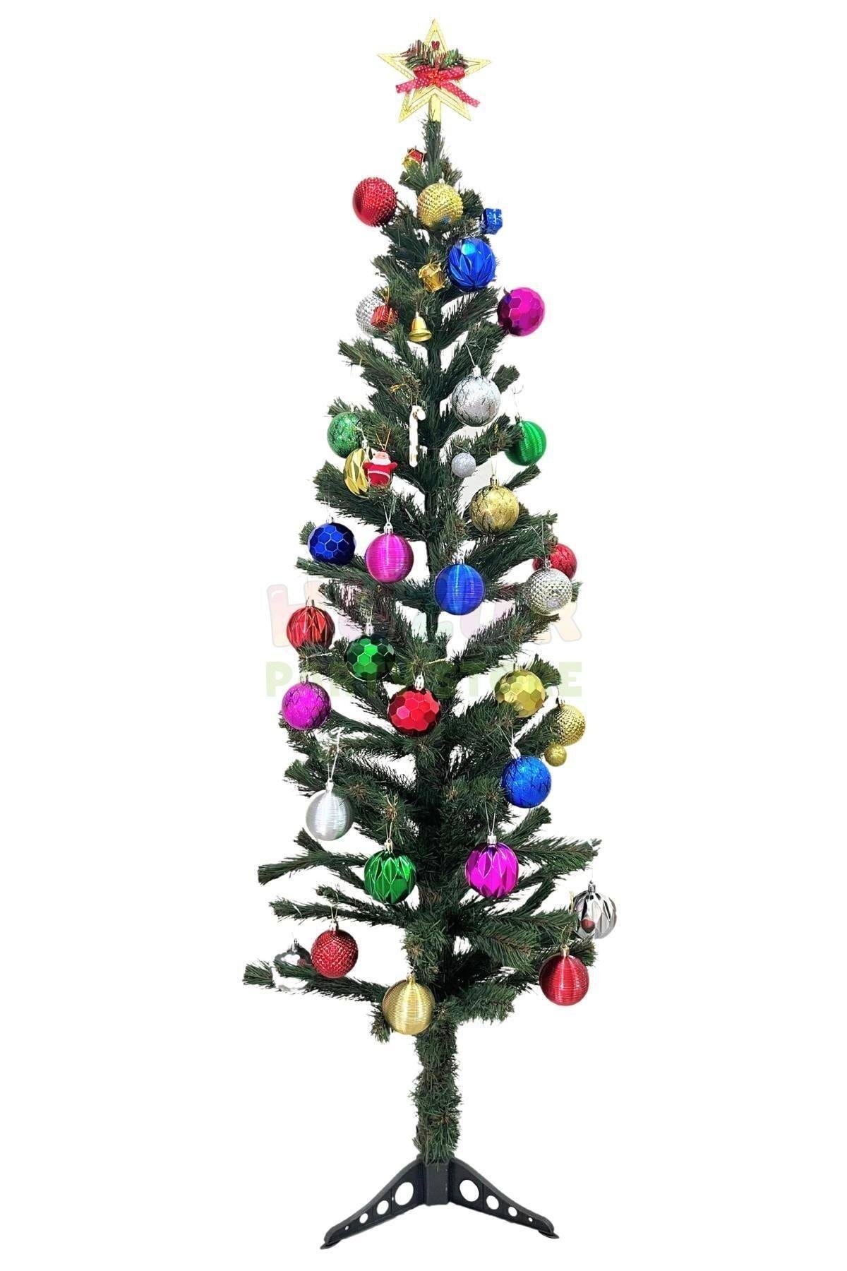150 Cm Yılbaşı Çam Ağacı 114 Dallı Yeni Yıl Noel Ağacı Plastik Ayaklı Demir Gövdeli Ekonomik Model