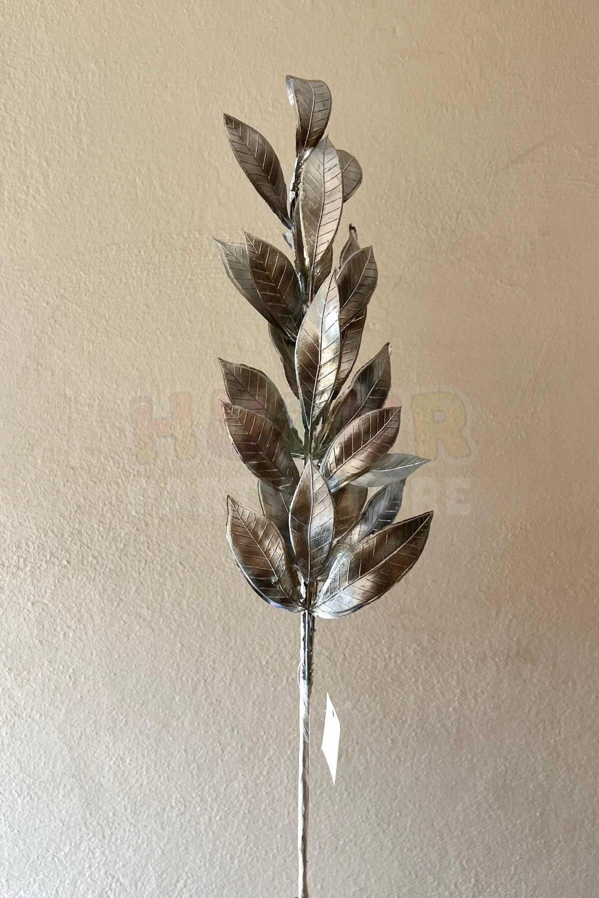 65 Cm Gümüş Yapraklı Gri Silver Gür Yapraklı Büyük Yapay Çiçek Yılbaşı Çam Ağacı Yeni Yıl Çiçeği