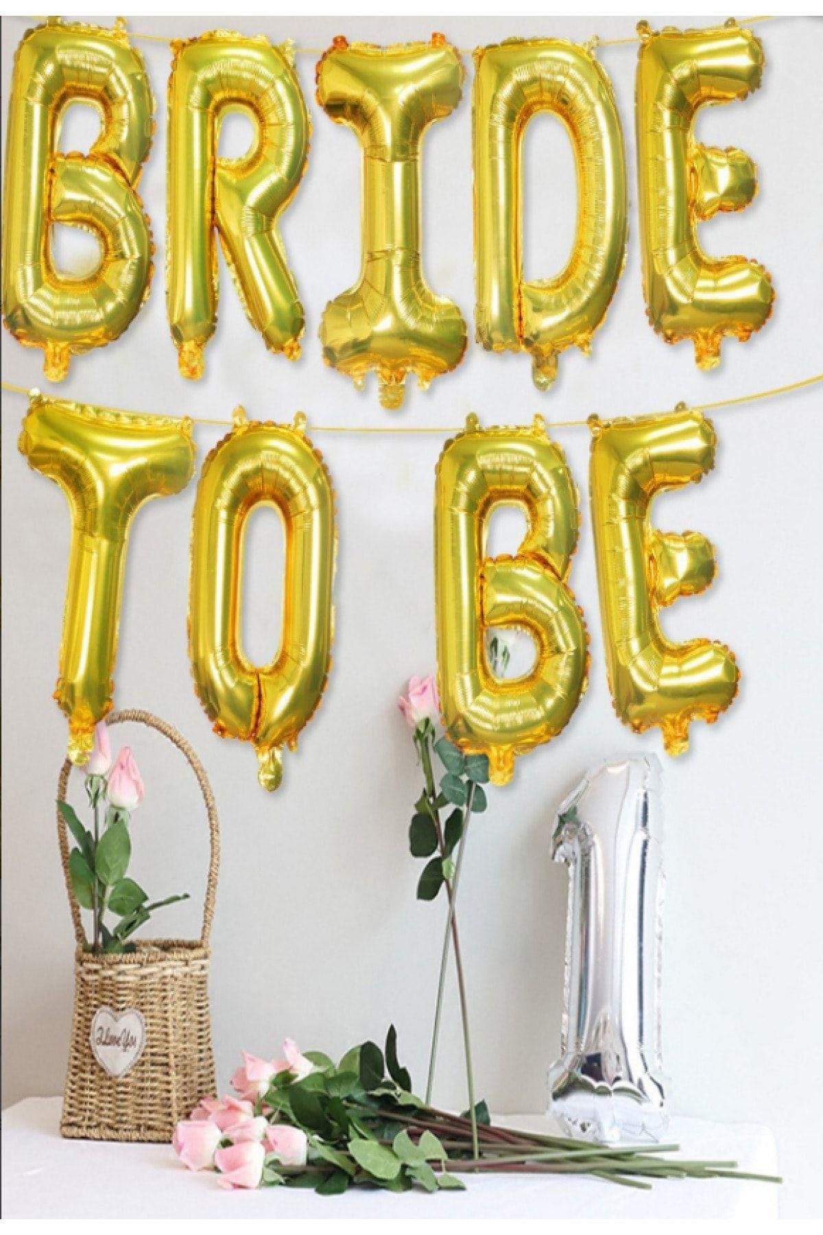 Bride To Be Yazılı Folyo Balon Konsept Gold Renkli Altın Sarısı Bekarlığa Veda Partisi Büyük Balon