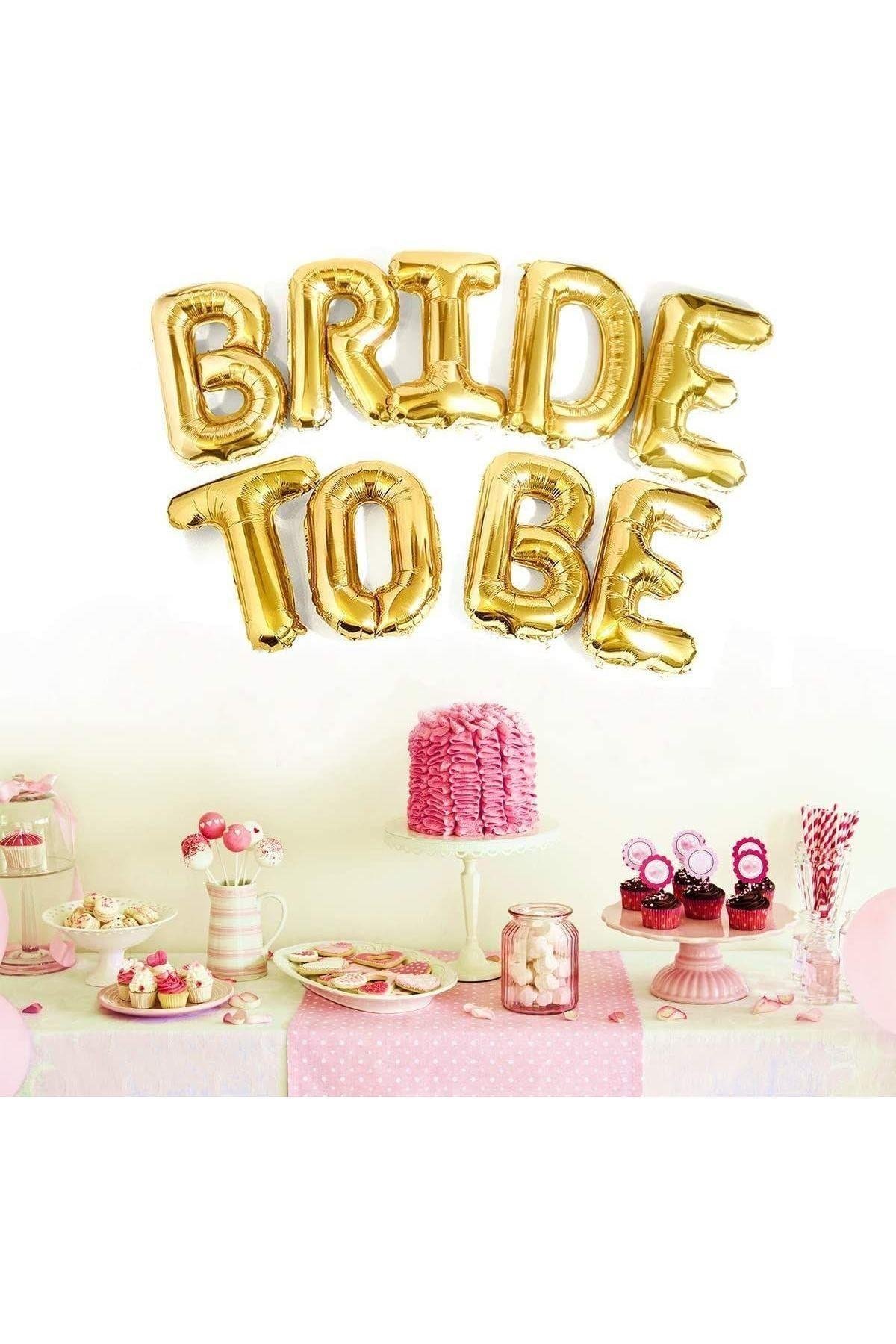 Bride To Be Yazılı Folyo Balon Konsept Gold Renkli Altın Sarısı Bekarlığa Veda Partisi Büyük Balon