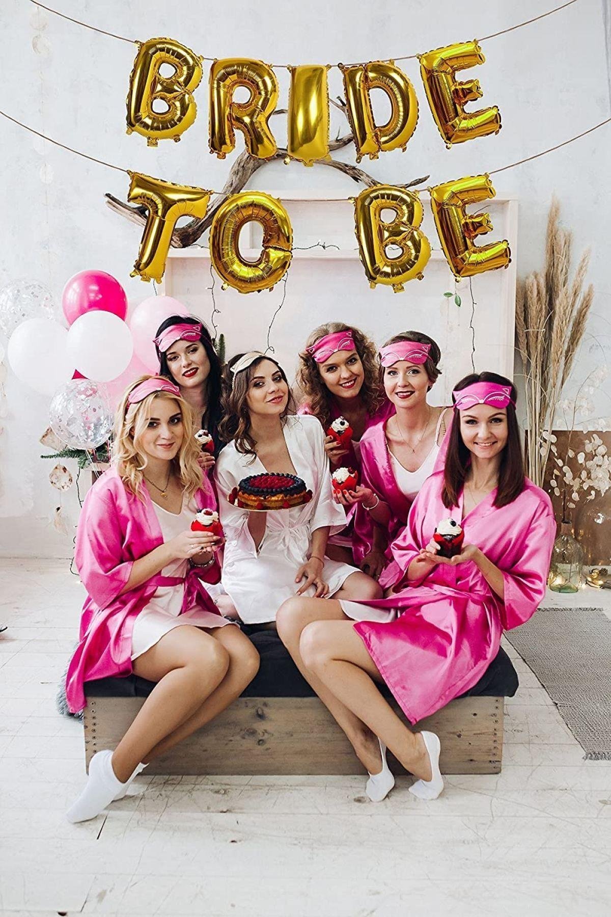Bride To Be Yazılı Folyo Balon Konsept Gold Renkli Altın Sarısı Bekarlığa Veda Partisi Büyük Balon