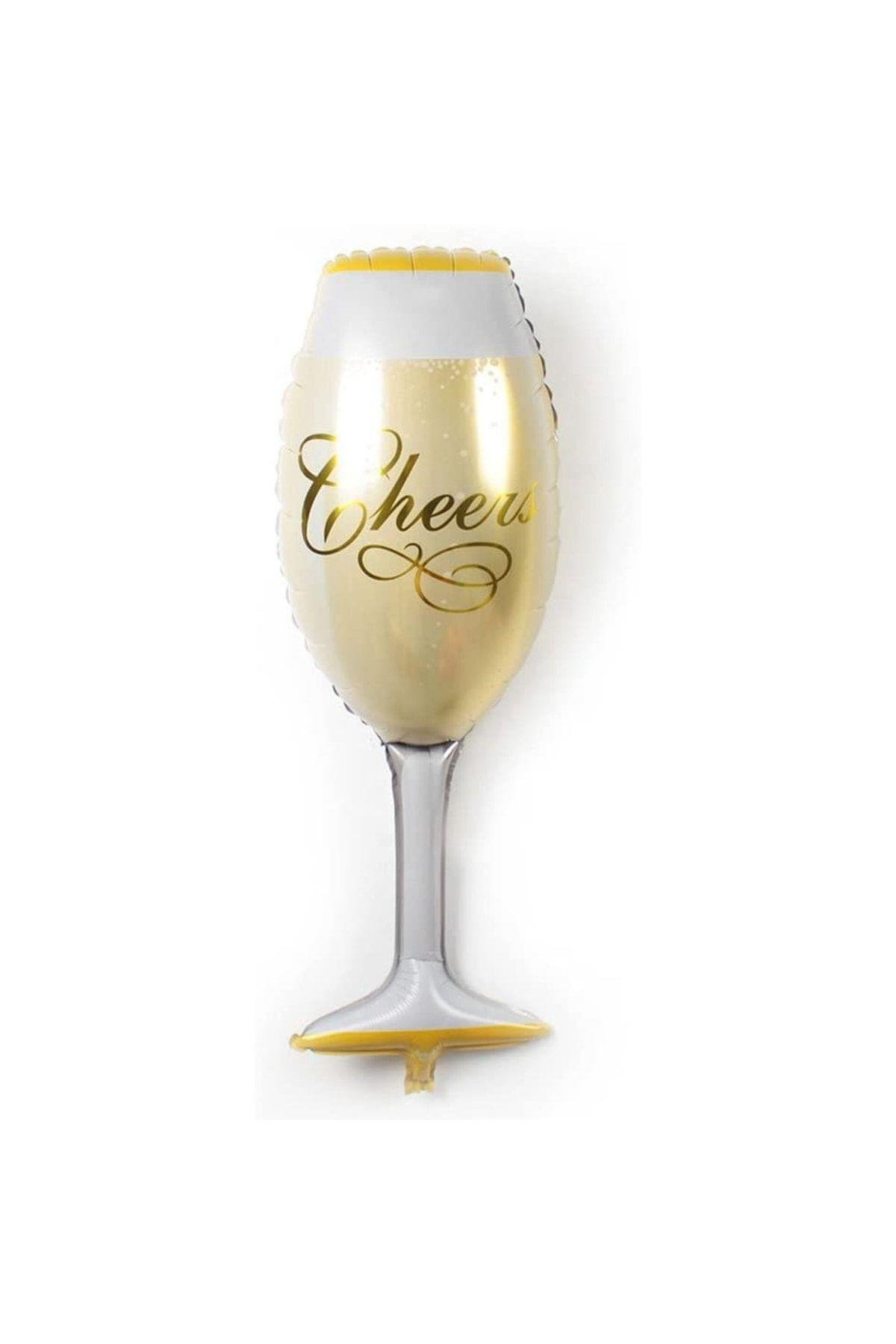 Cheers! Şerefe Folyo Balon Gold 92x37 Cm Bride To Be Bekarlığa Veda Kadeh Şampanya Bardağı Şişe