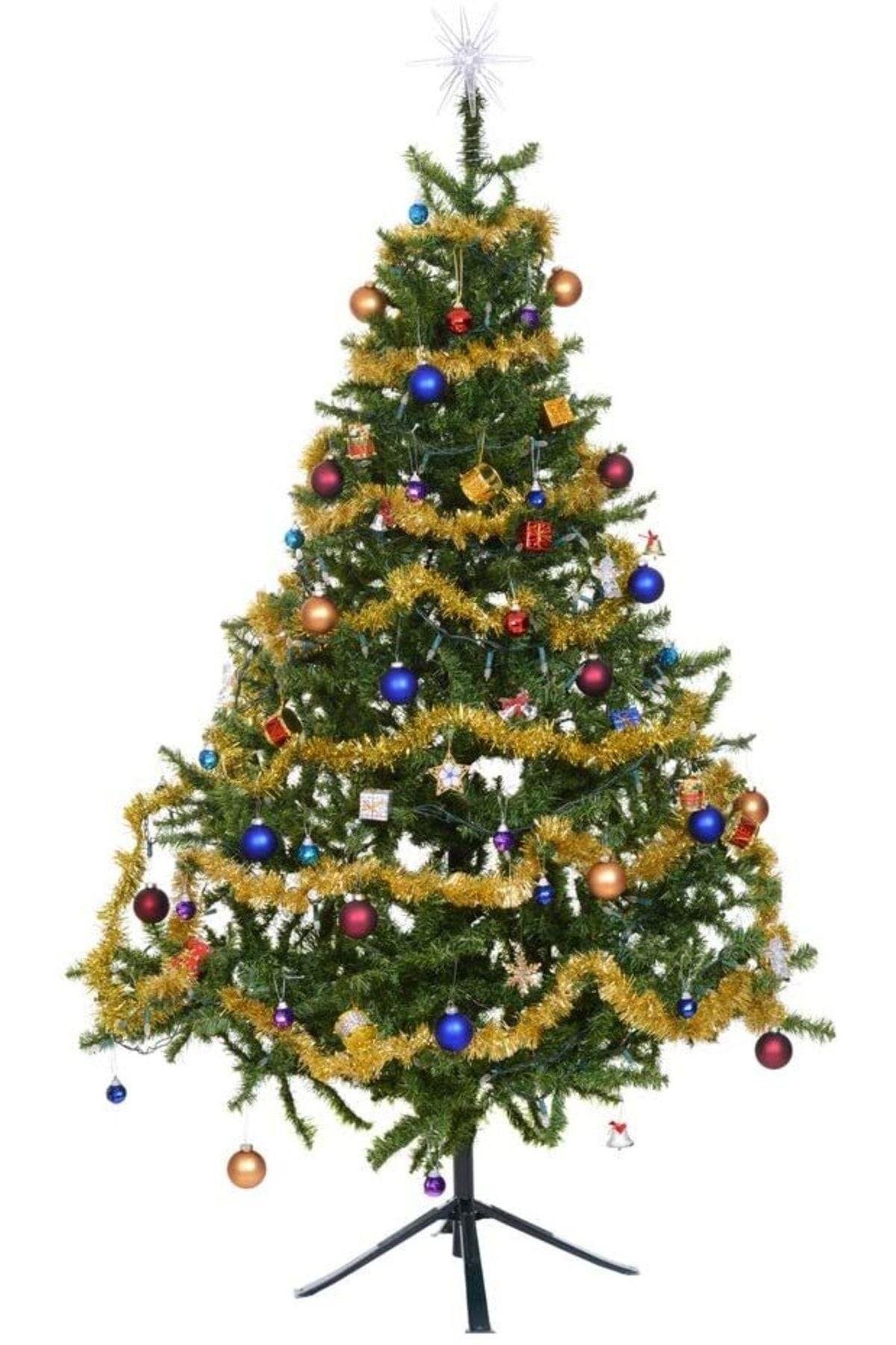 Gold Yılbaşı Garland Doğum Günü Simi Çam Ağacı Süsü Altın Sarısı 200x7 Cm Boyna Asılan Boyna Takılan