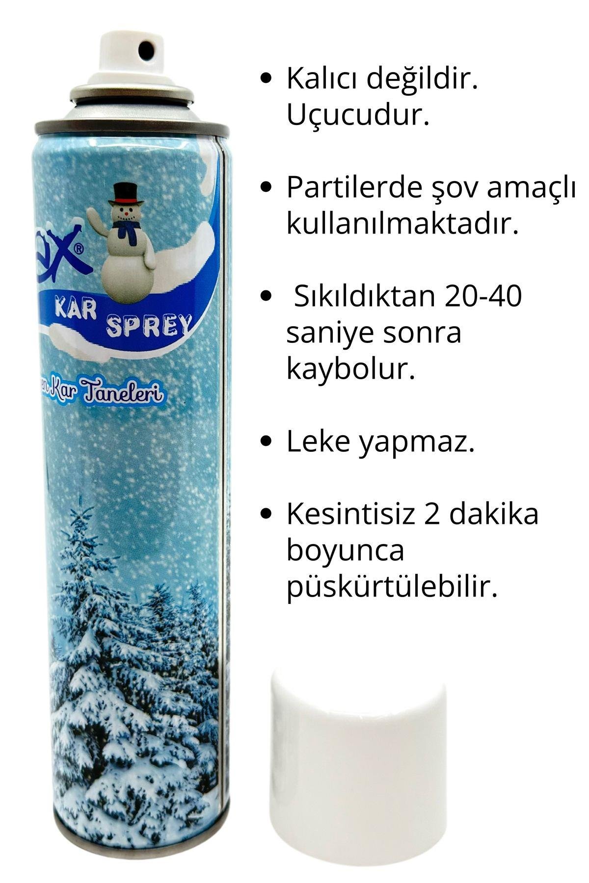 Kar Spreyi 300 ML Leke Yapmaz Eriyen Uçucu Bekarlığa Veda Partisi Kına Düğün Yılbaşı Parti Köpüğü