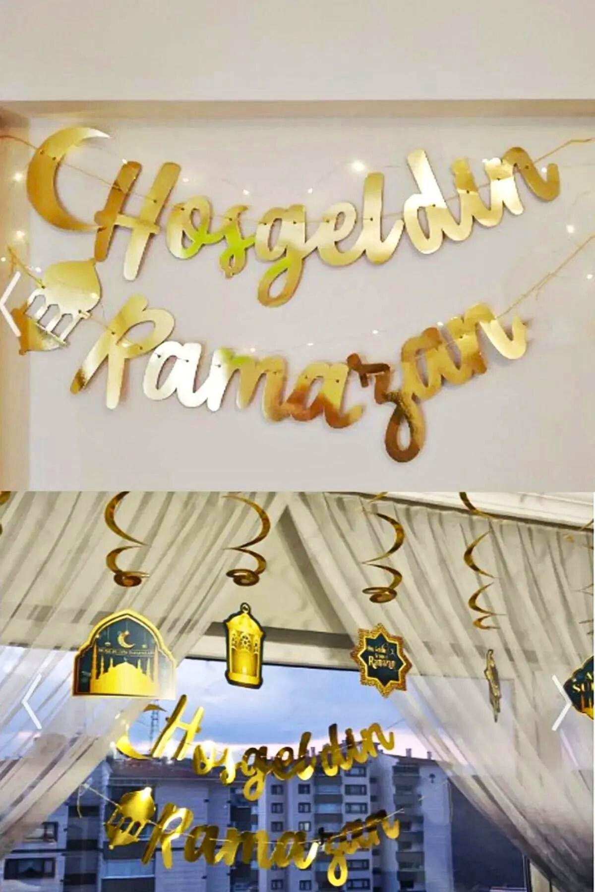 Led Işıklı Hoşgeldin Ramazan Yazısı Ramazan Bayramı Tavan Süsü 11 Ayın Sultanı Dini Süsleme Süs Seti