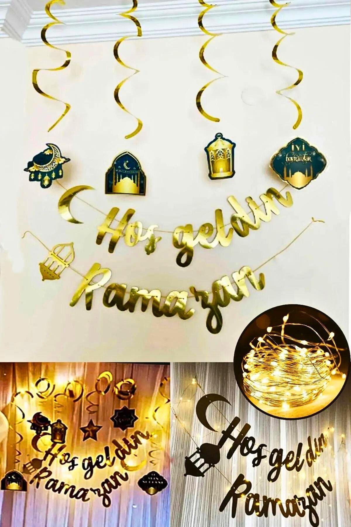 Led Işıklı Hoşgeldin Ramazan Yazısı Ramazan Bayramı Tavan Süsü 11 Ayın Sultanı Dini Süsleme Süs Seti