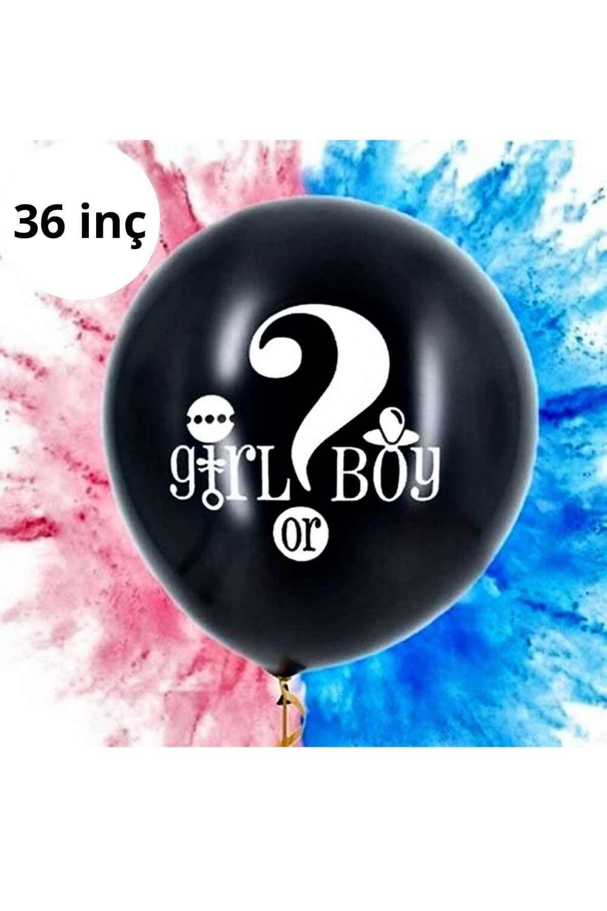 Mavi 90 cm Konfetili Pullu Cinsiyet Belirleme Partisi Balonu Gırl Or Boy Kız Mı Erkek Mi 36 Inç