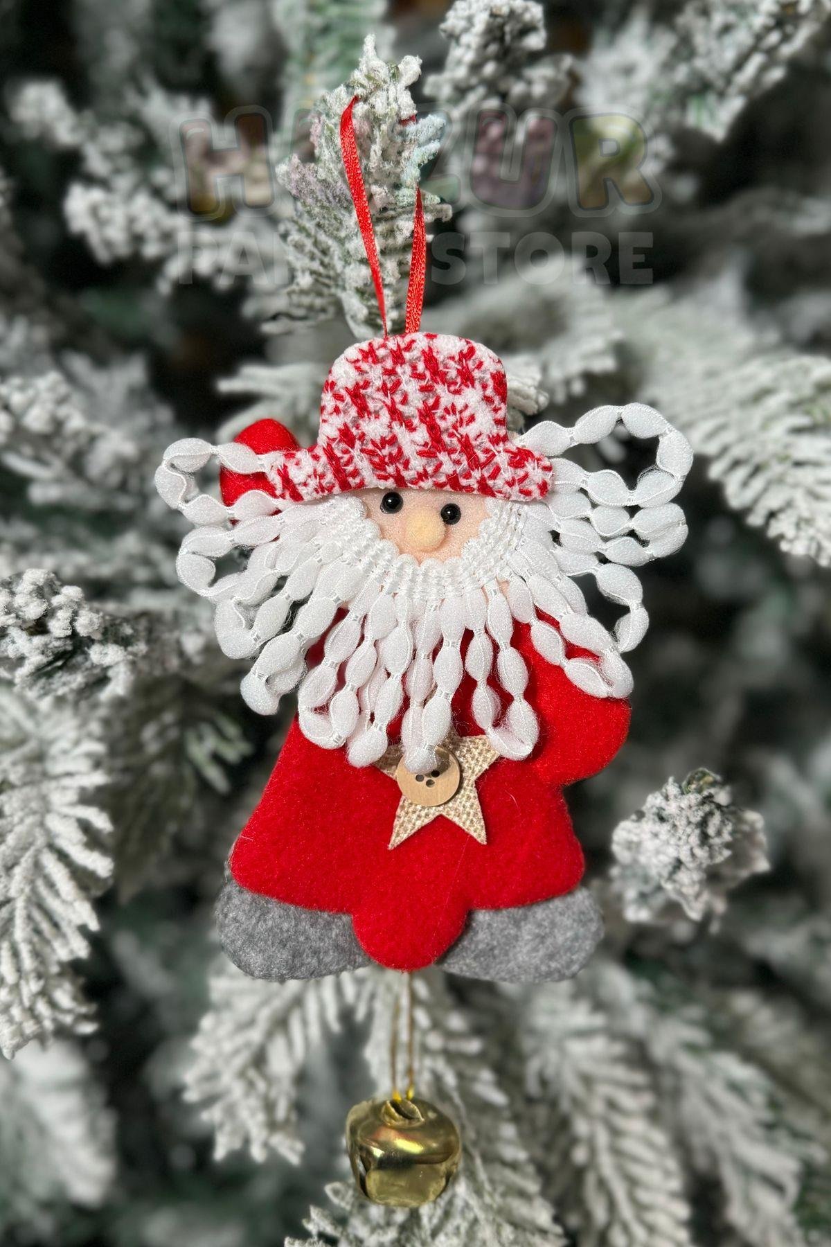 Peluş Noel Baba Yılbaşı Ağacı Asmalık 20 Cm Süs Kırmızı Beyaz Kıyafetli Üst Kalite Ağaç Çam Süsü