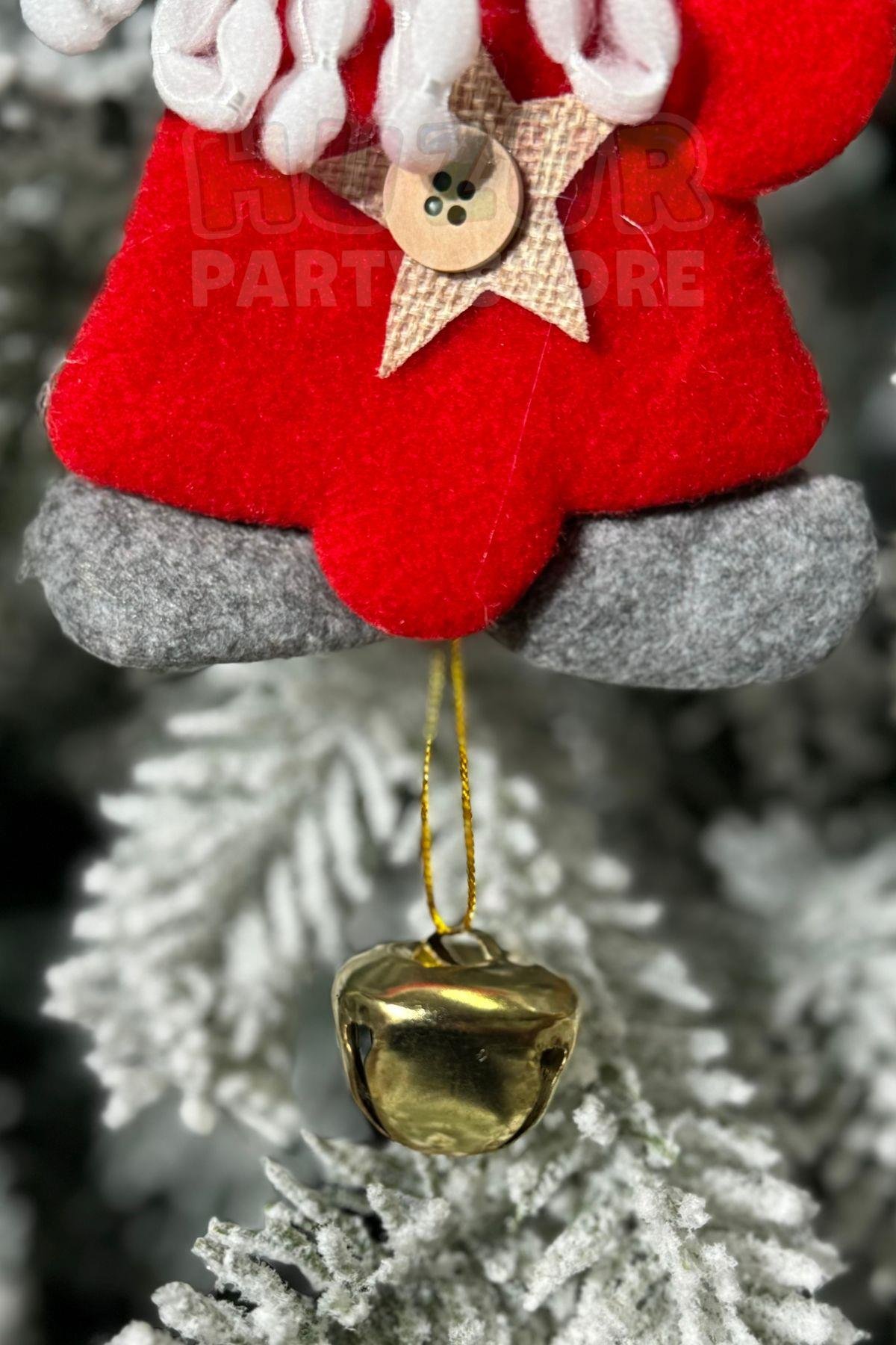 Peluş Noel Baba Yılbaşı Ağacı Asmalık 20 Cm Süs Kırmızı Beyaz Kıyafetli Üst Kalite Ağaç Çam Süsü