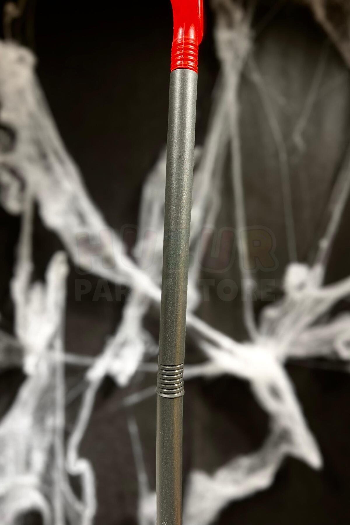 Şeytan Mızrağı 110 Cm Plastik Siyah Sopalı Ucu Kırmızı Mızrak Cadılar Bayramı Halloween Parti Dekoru