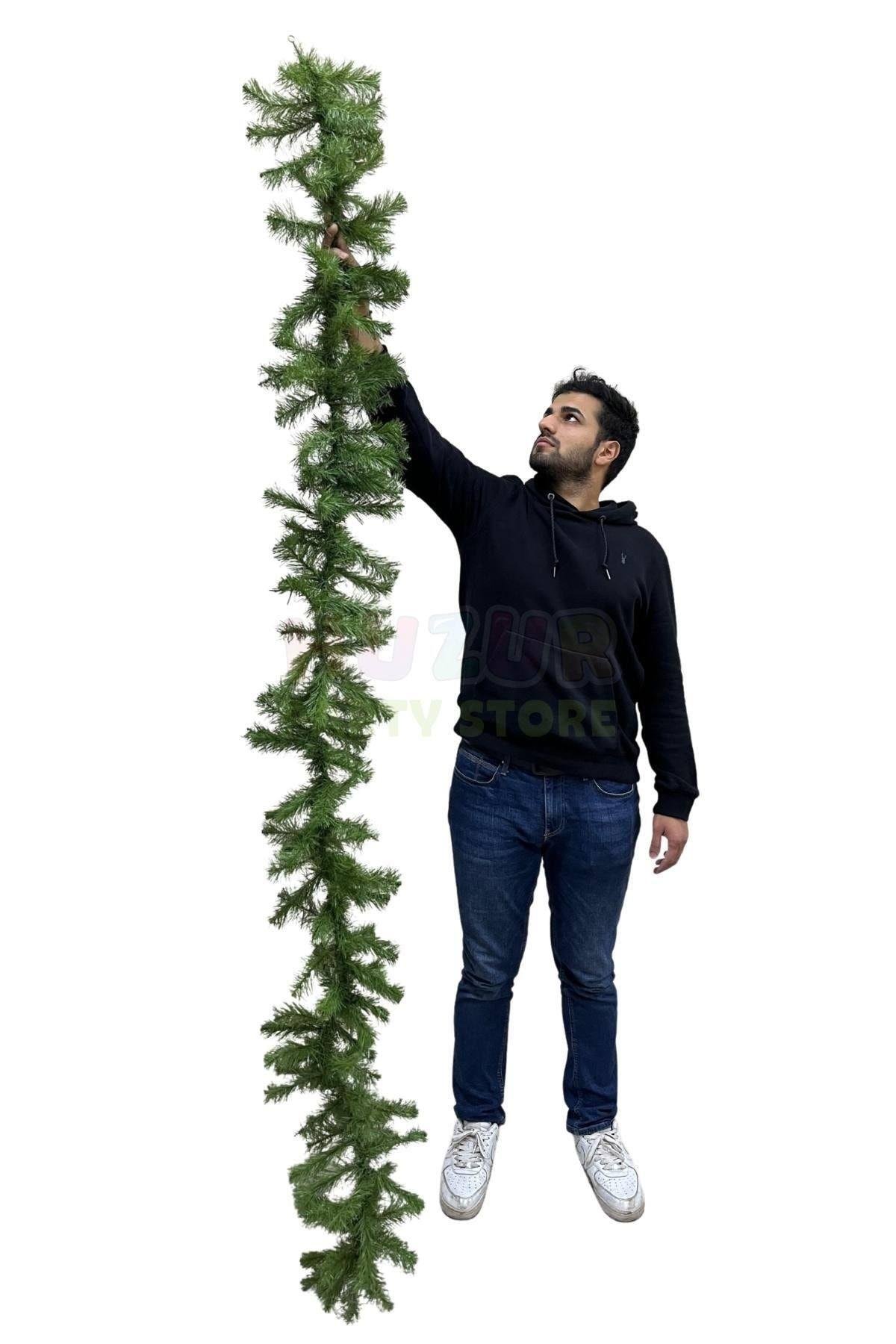 Yılbaşı Açık Yeşil Garland 240 Cm 170 Dallı Yeni Yıl Süsü Kapı Merdiven Şömine Kolon Branda Süsleme