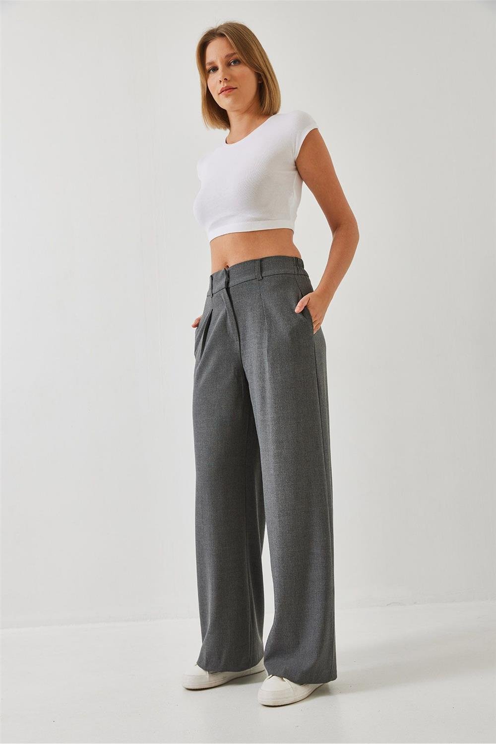 Beli Lastikli Bol Paça Pantolon 3314 60261045 - Antrasit