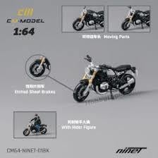 1/64 BMW R nineT Black with Rider Boy - CM MODEL