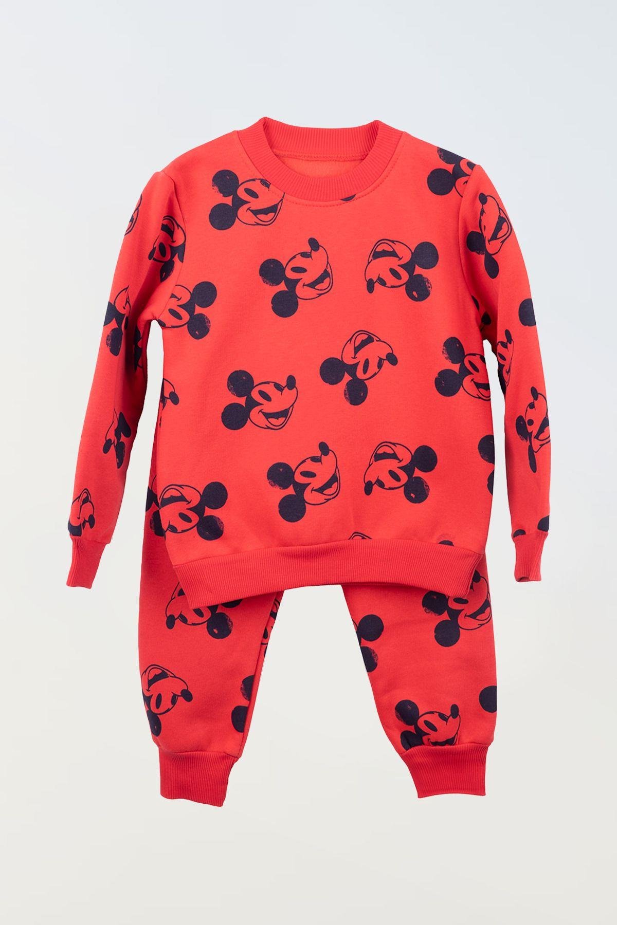 Disney Mickey Mouse Desenli Kışlık Eşofman Takımı 