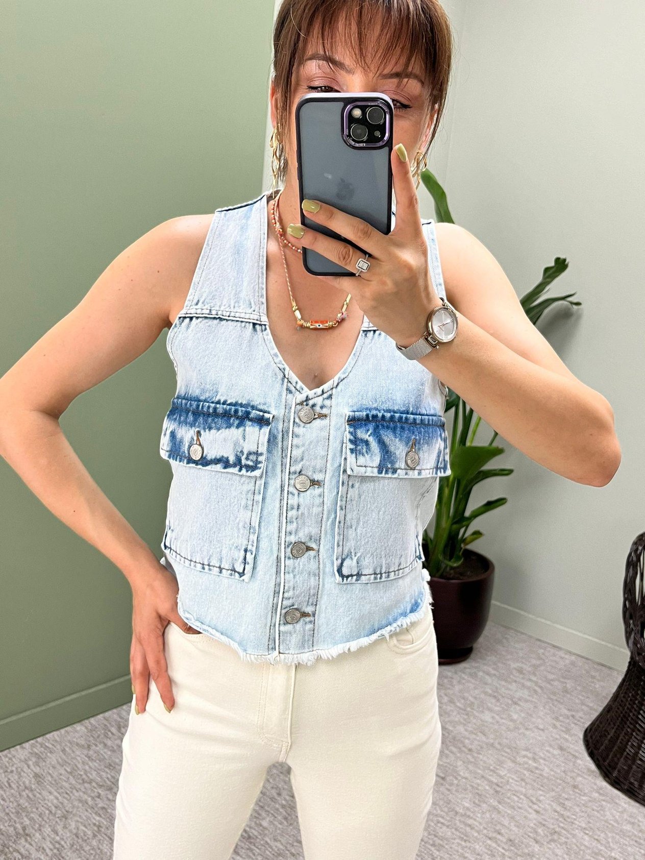Denim Yelek -118