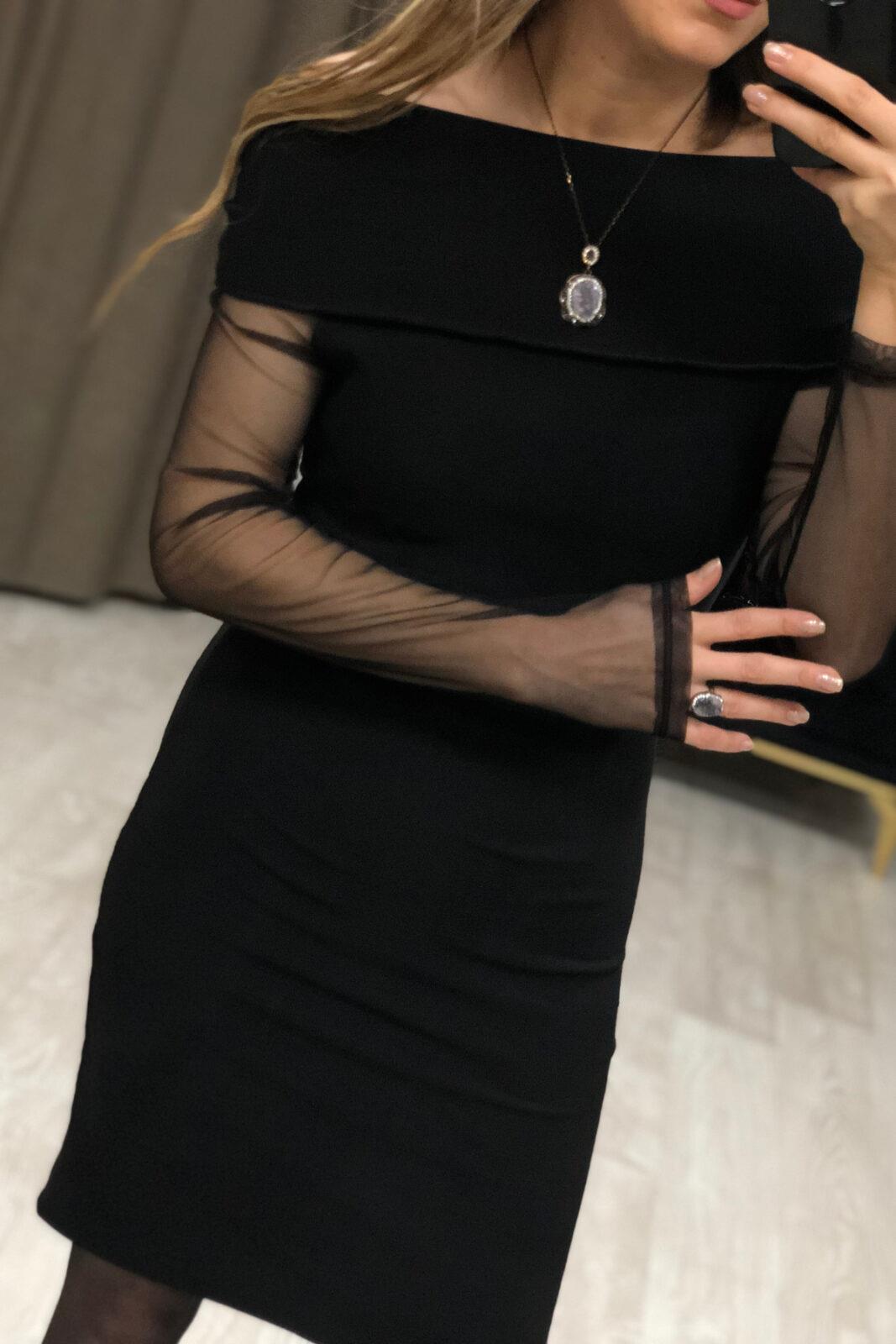 Madonna Yaka Kol Tül Elbise