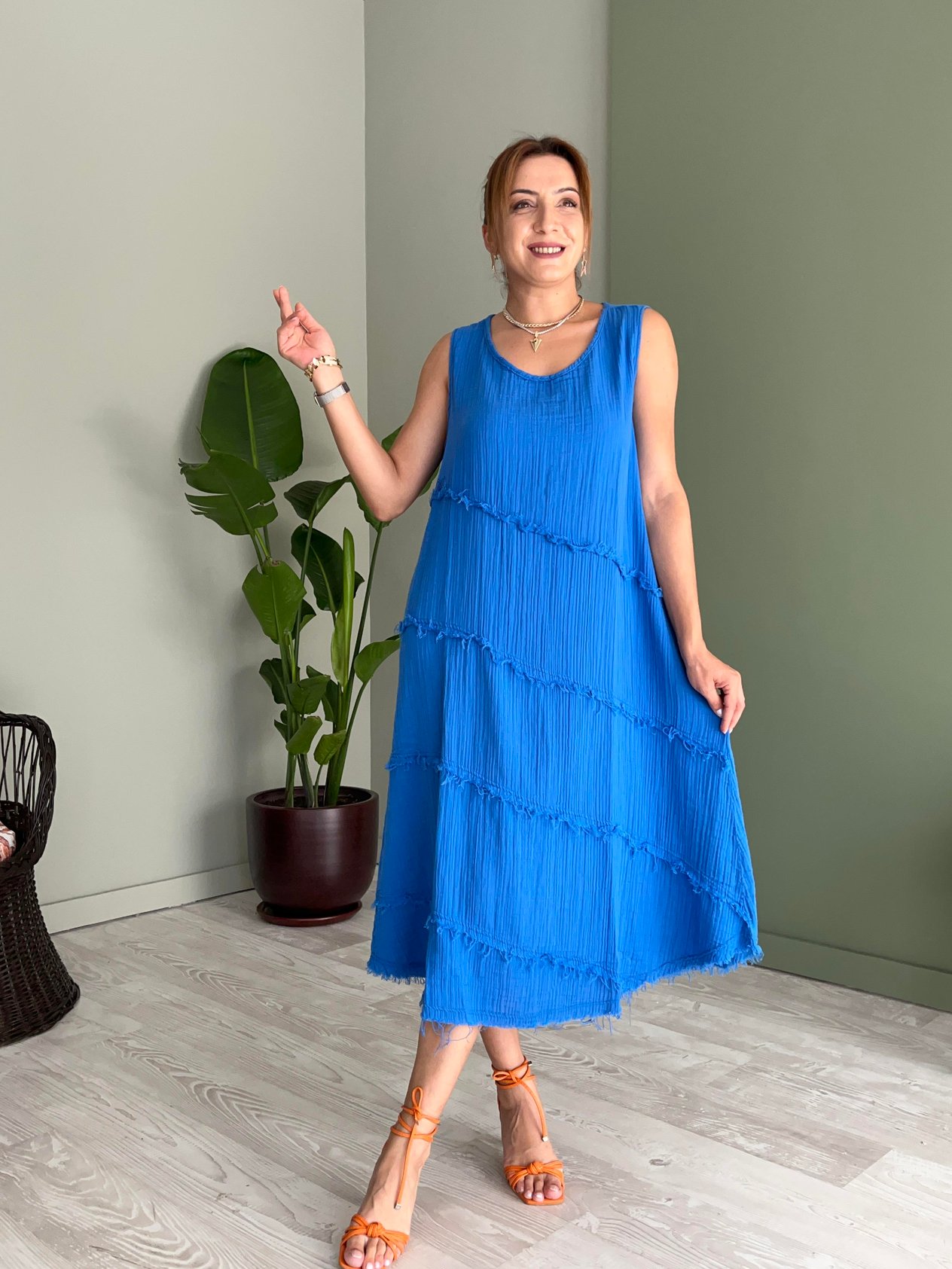 Otantik oversize elbise-138