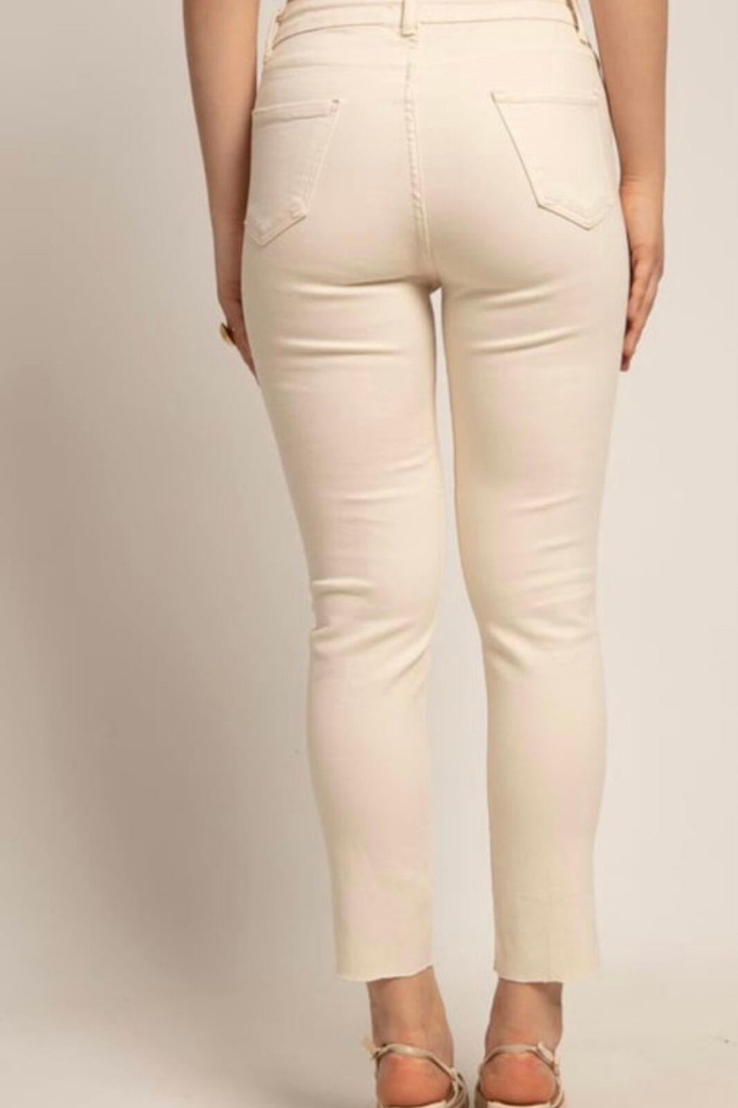 Paça Yırtmaçlı Canvas Pantolon