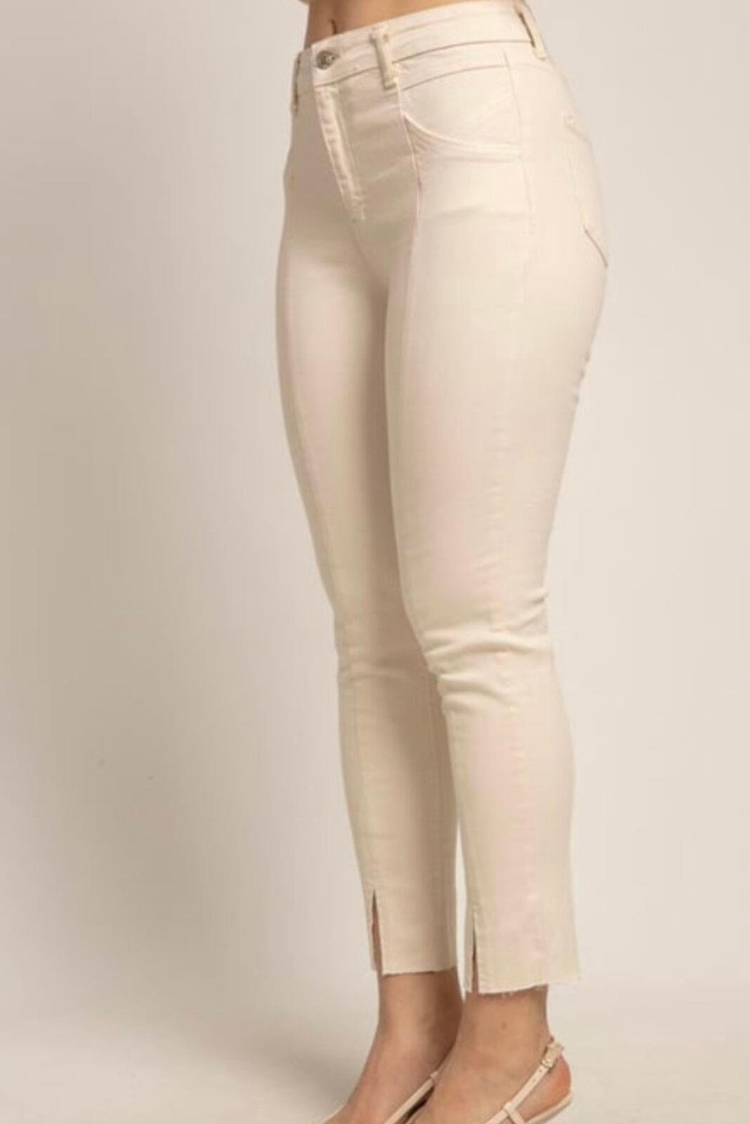 Paça Yırtmaçlı Canvas Pantolon