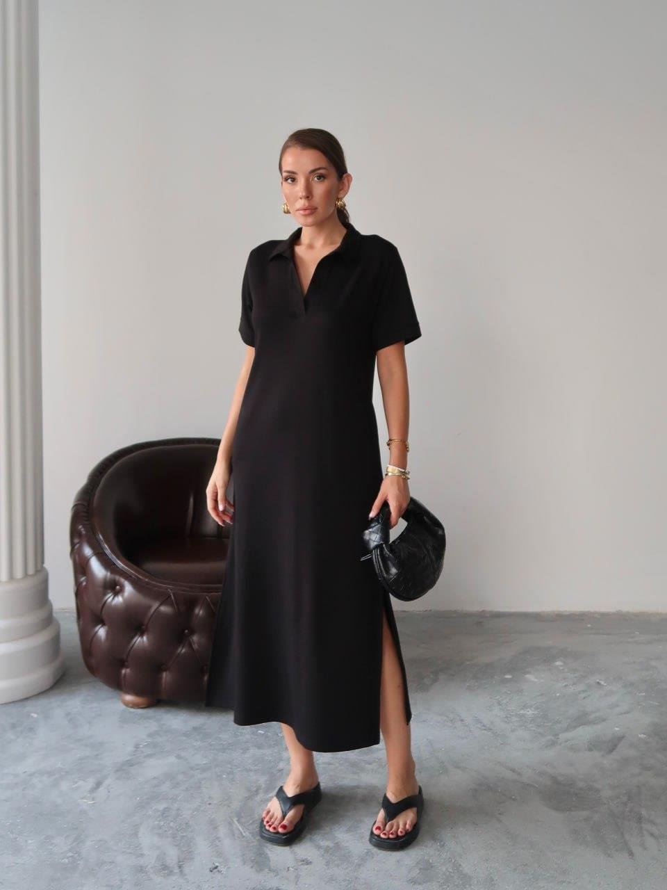 Polo yaka modal oysh elbise-256