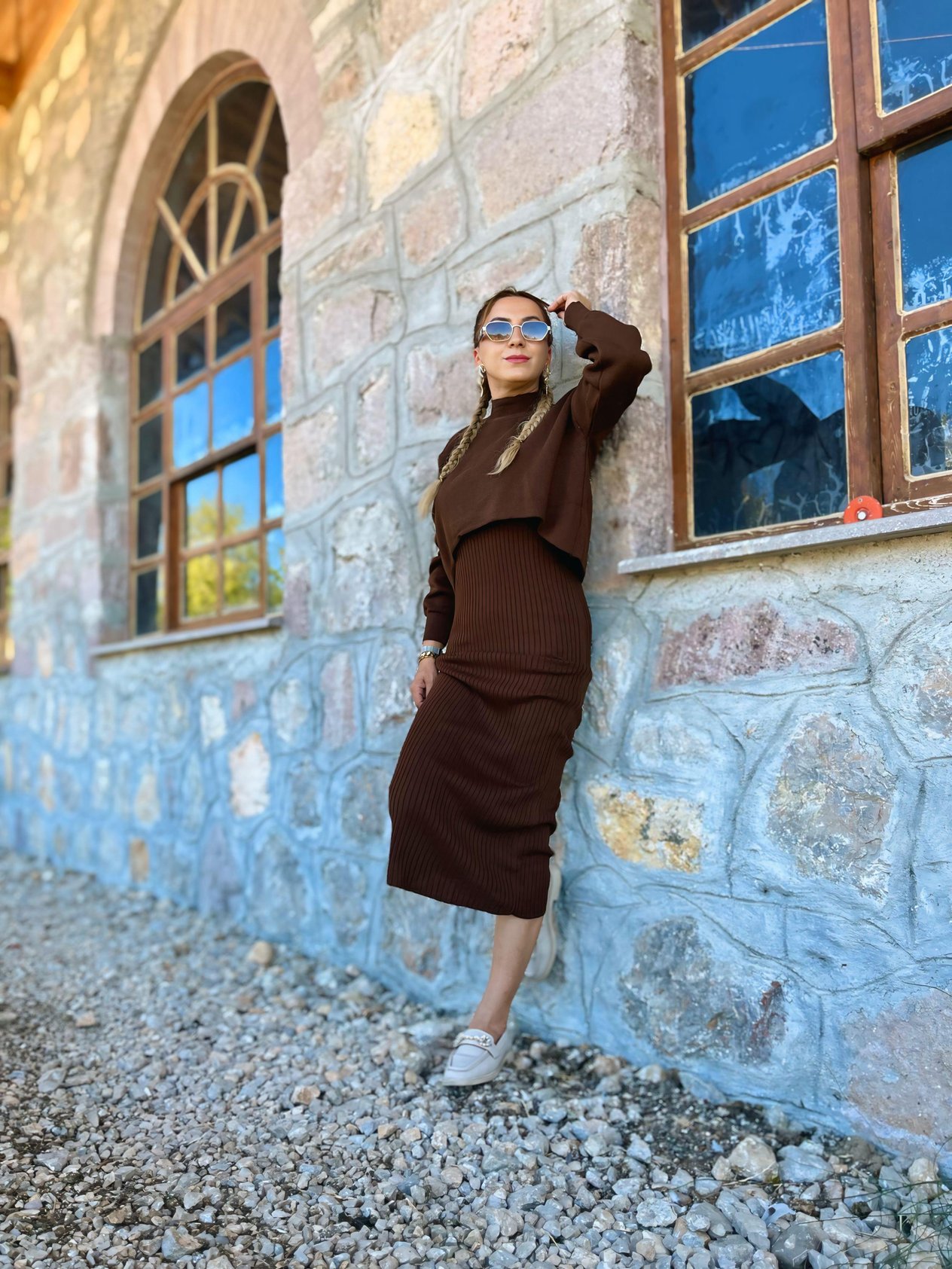 Uzun Bolerolu elbise-159