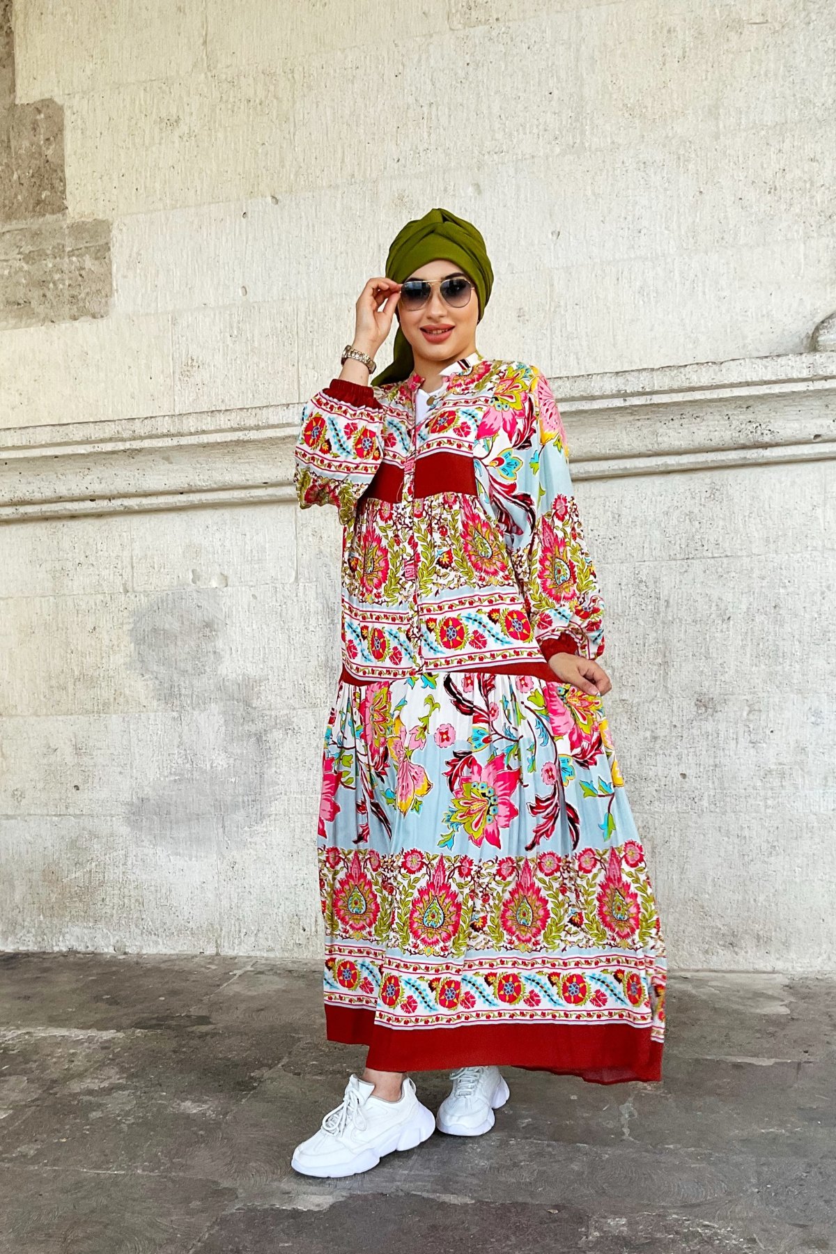  pamuk elbise renkli desenli