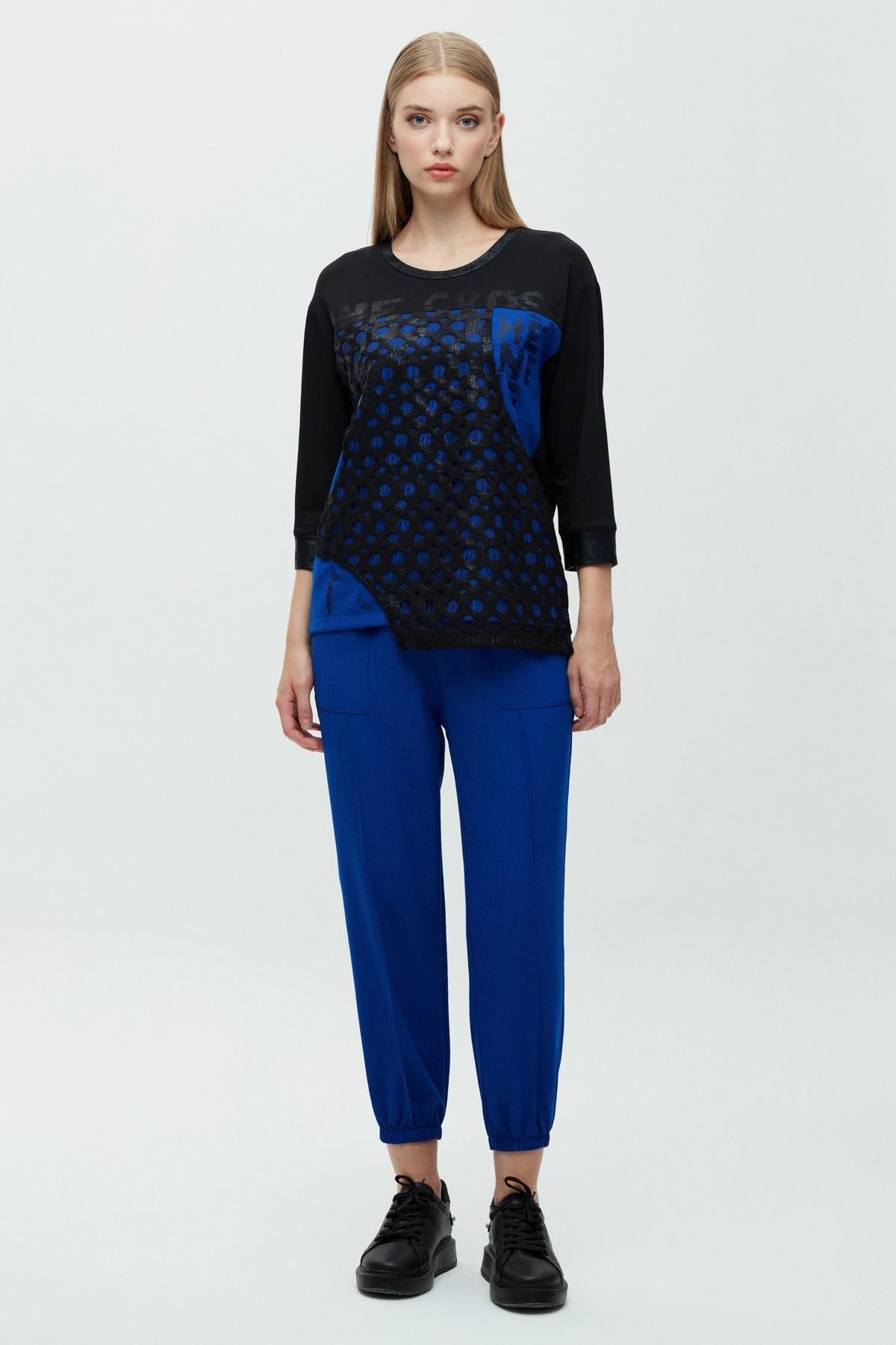Triko ve Sax Garnili T-Shirt