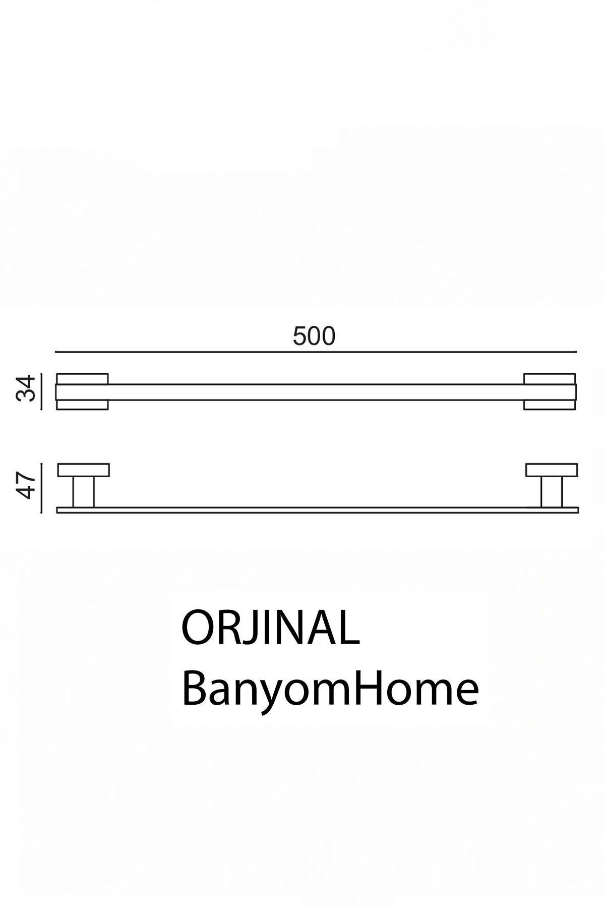 Çelik Banyo Paslanmaz Pirinç Kenzo  Uzun Havluluk 50cm 