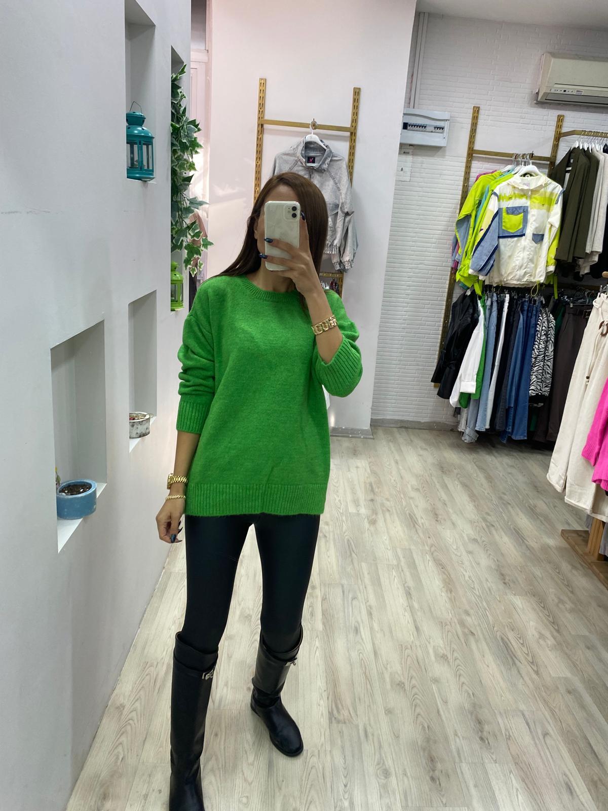 YEŞİL STANDART TRİKO KAZAK