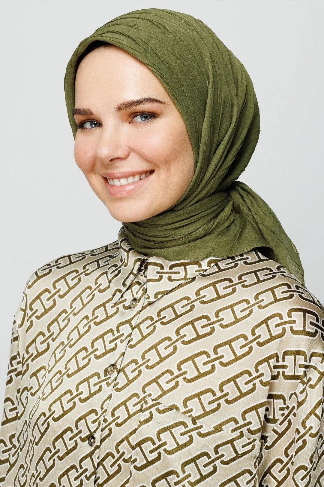 Piliseli Bambu Eşarp- haki
